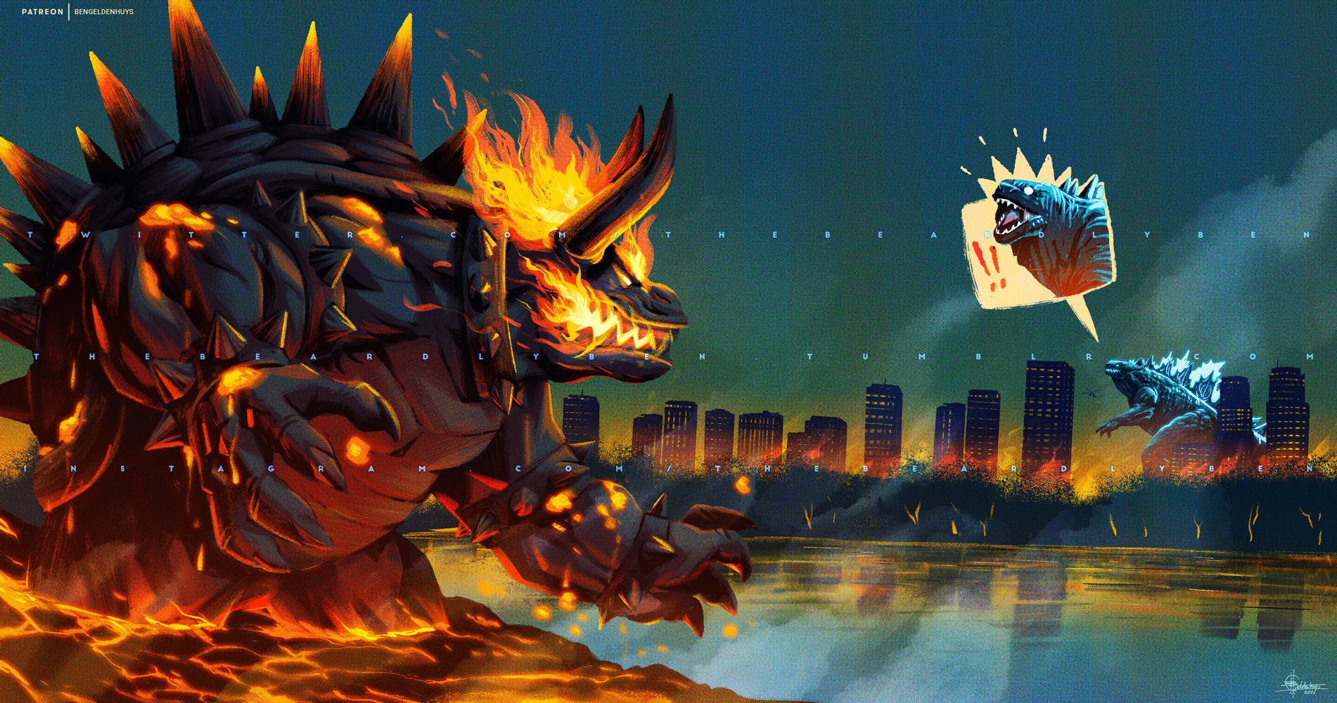 Wallpaper #8c6vJZMB71dOy6JZMRQu29 Bowser Godzilla Godzilla and Fury Bowser Mario and 2 More Drawn by