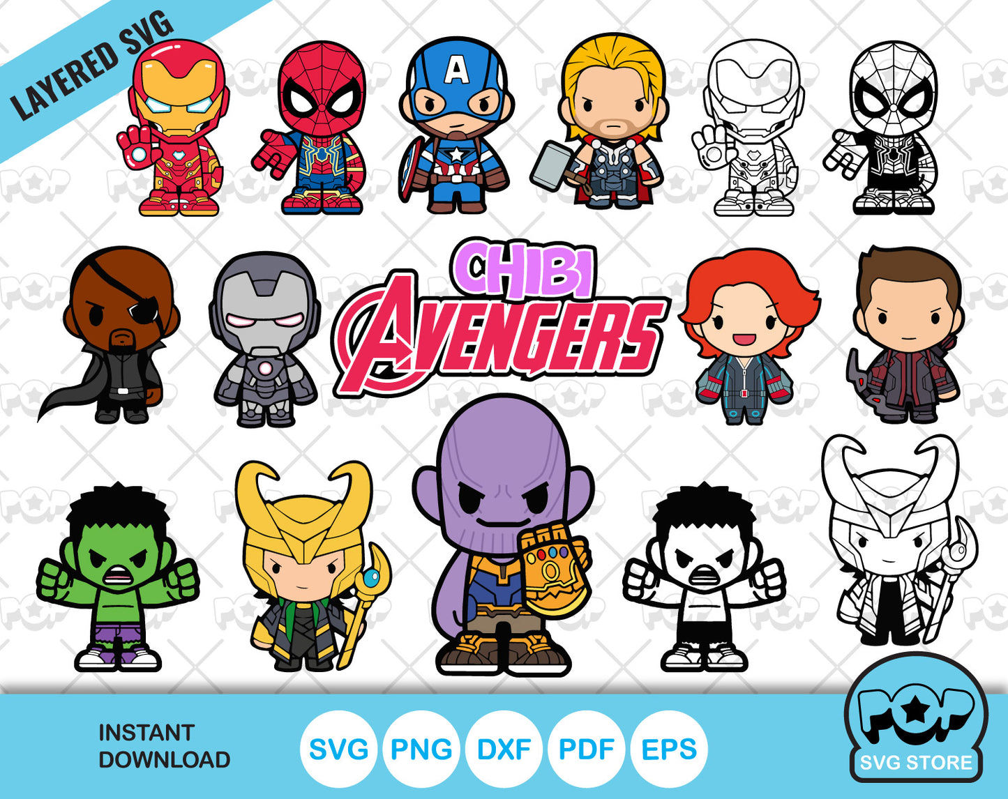Wallpaper #r2jGFpMBSpphPi3-KwzW24 Chibi Avengers Clipart Set Marvel Avengers Svg Cut Files for Cricut