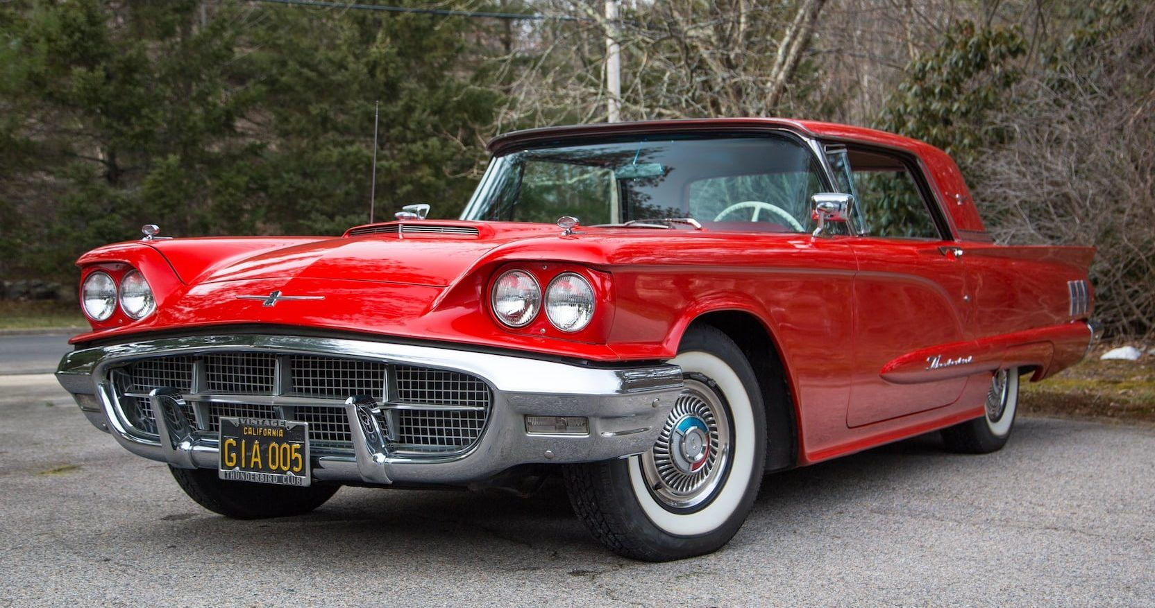 Wallpaper #_3MOho4BFI5NbQksfx5p40 A Red 1959 Ford Thunderbird Hardtop