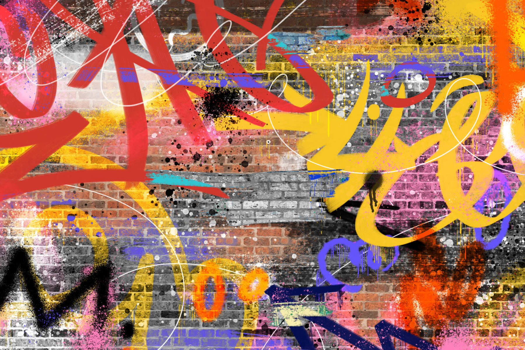 Wallpaper #77568 Graffiti Brick Wall Sublimation Clipart Png 21444163 Png