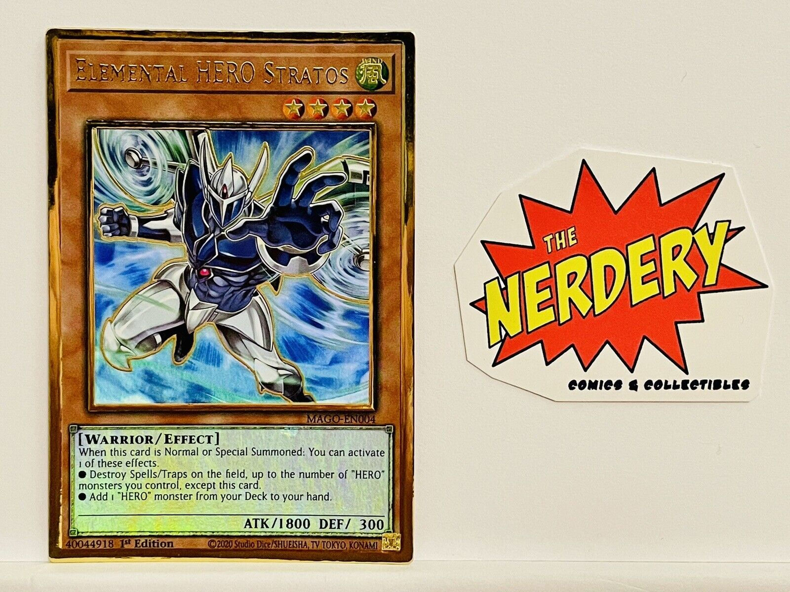 Wallpaper #tWd9EpMBSpphPi3-svuu323 Yugioh Elemental Hero Stratos Magoen004 1st Edition Gold Rare Nm