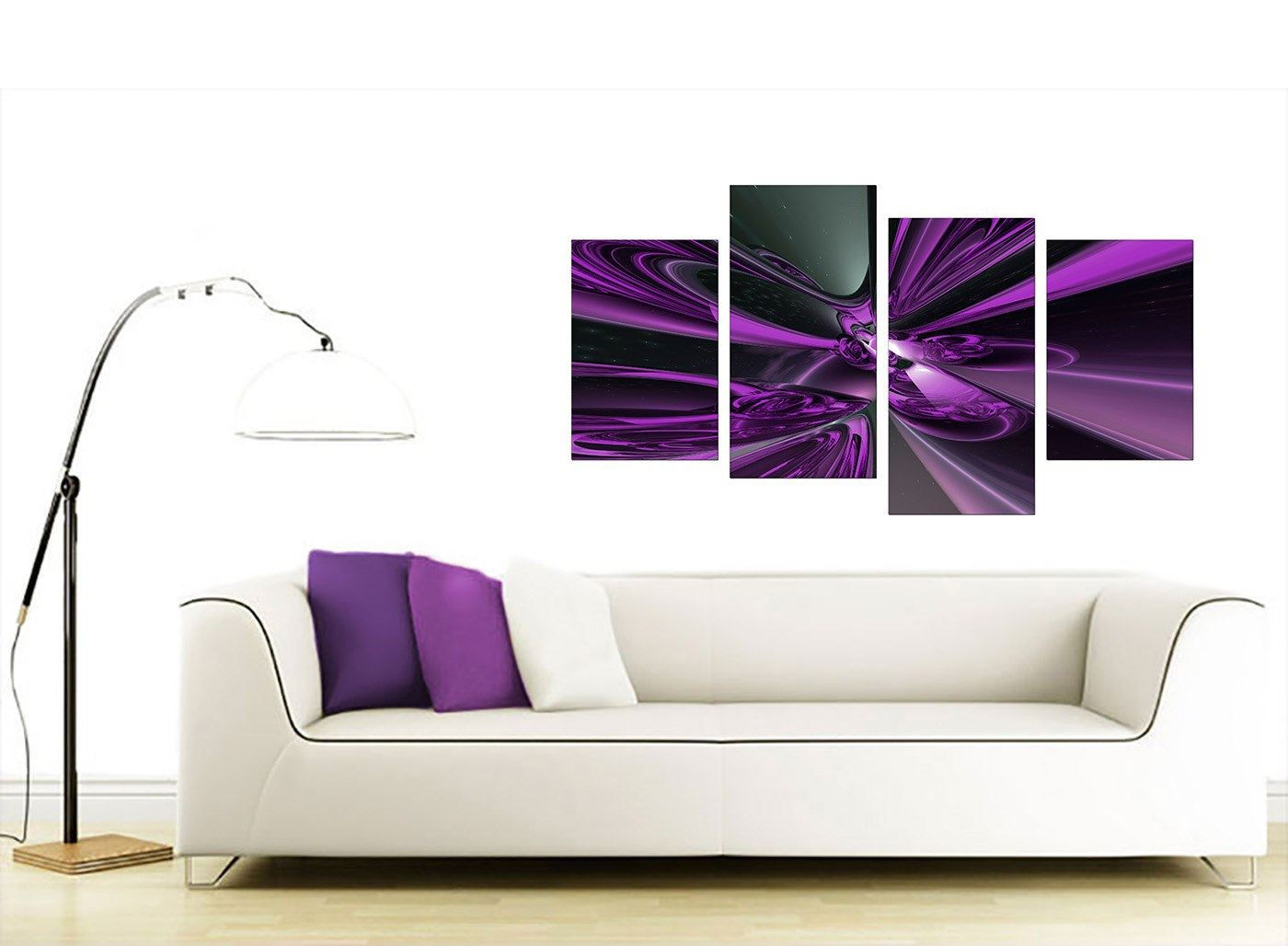 Wallpaper #FGfC_5IBSpphPi3-96QM265 Large Purple Abstract Canvas Art Pictures 130cm Wide Xl Print Set 4018