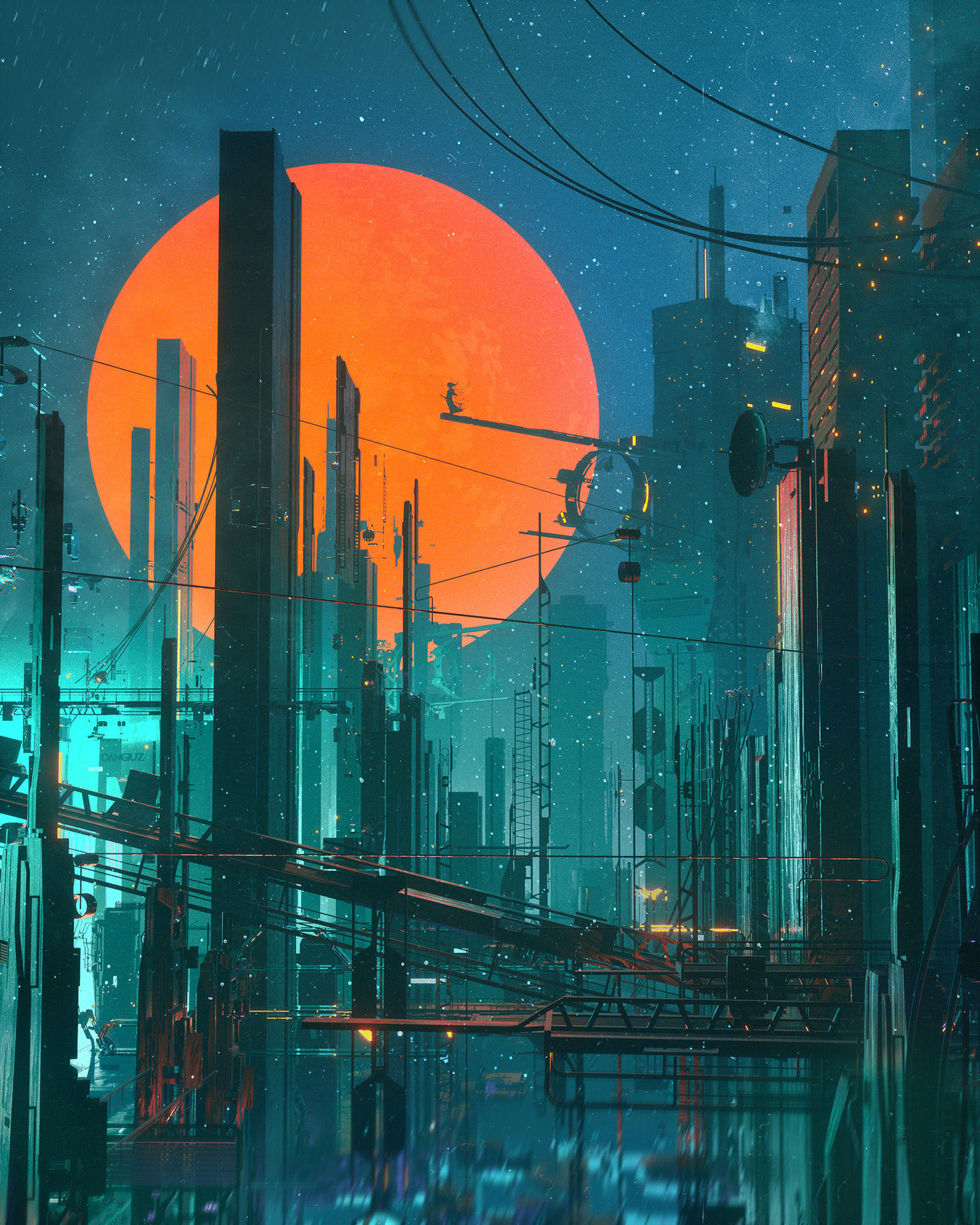 Wallpaper #KWch-ZIBSpphPi3-vozd30 Sci Fi Cyberpunk Illustrations by Dangiuz Aka Leopoldo Dangelo