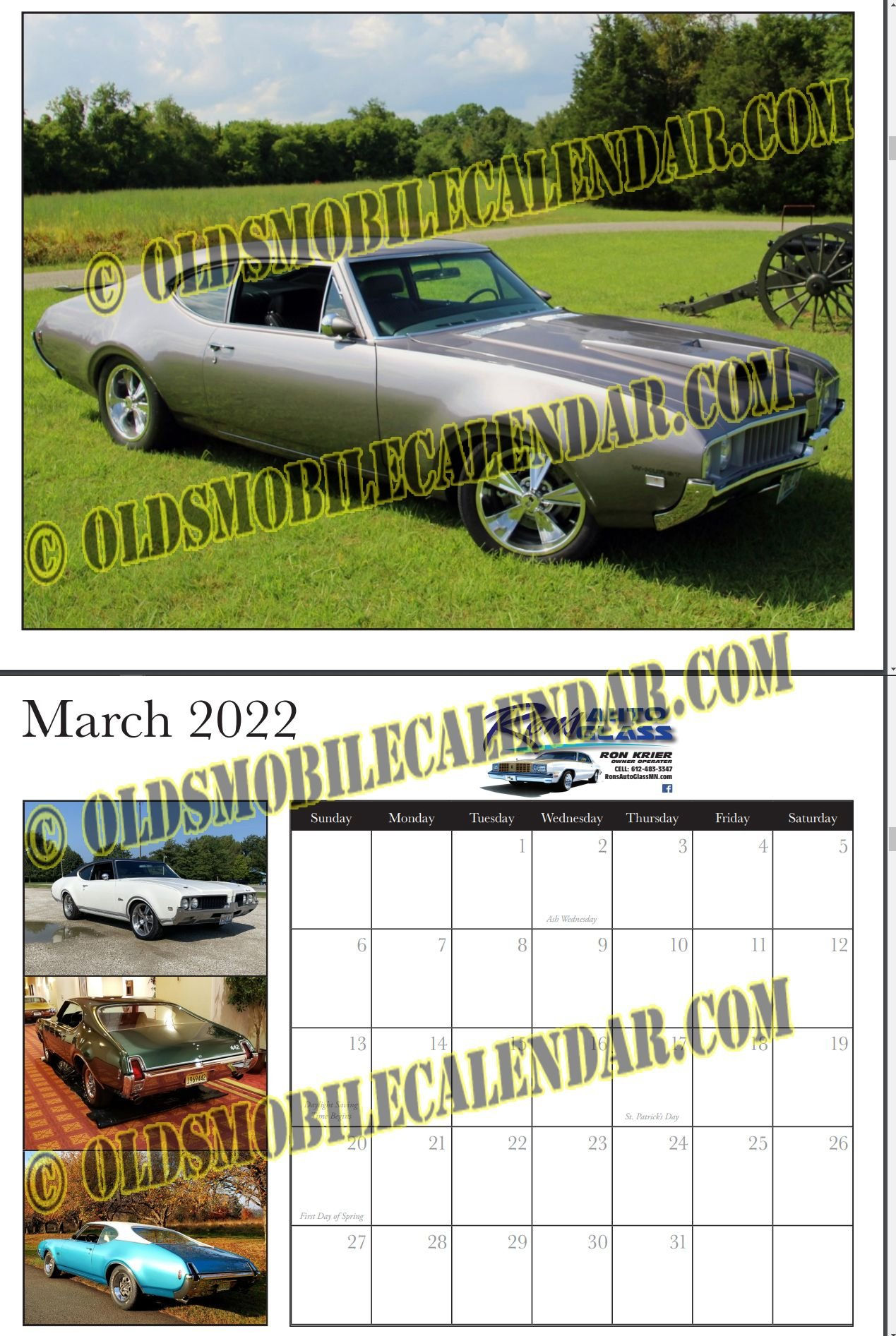 Wallpaper #HGh9JJMBSpphPi3-ujl93 2022 Oldsmobile Calendar Olds 442 Cutlass 455 Rocket Mondello Tribute