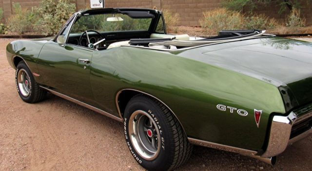 Wallpaper #KpyZ4pIBZHQxiYarYME5246 1968 Pontiac Gto Convertible Verdoro Green Ac Hideaways Phs for Sale