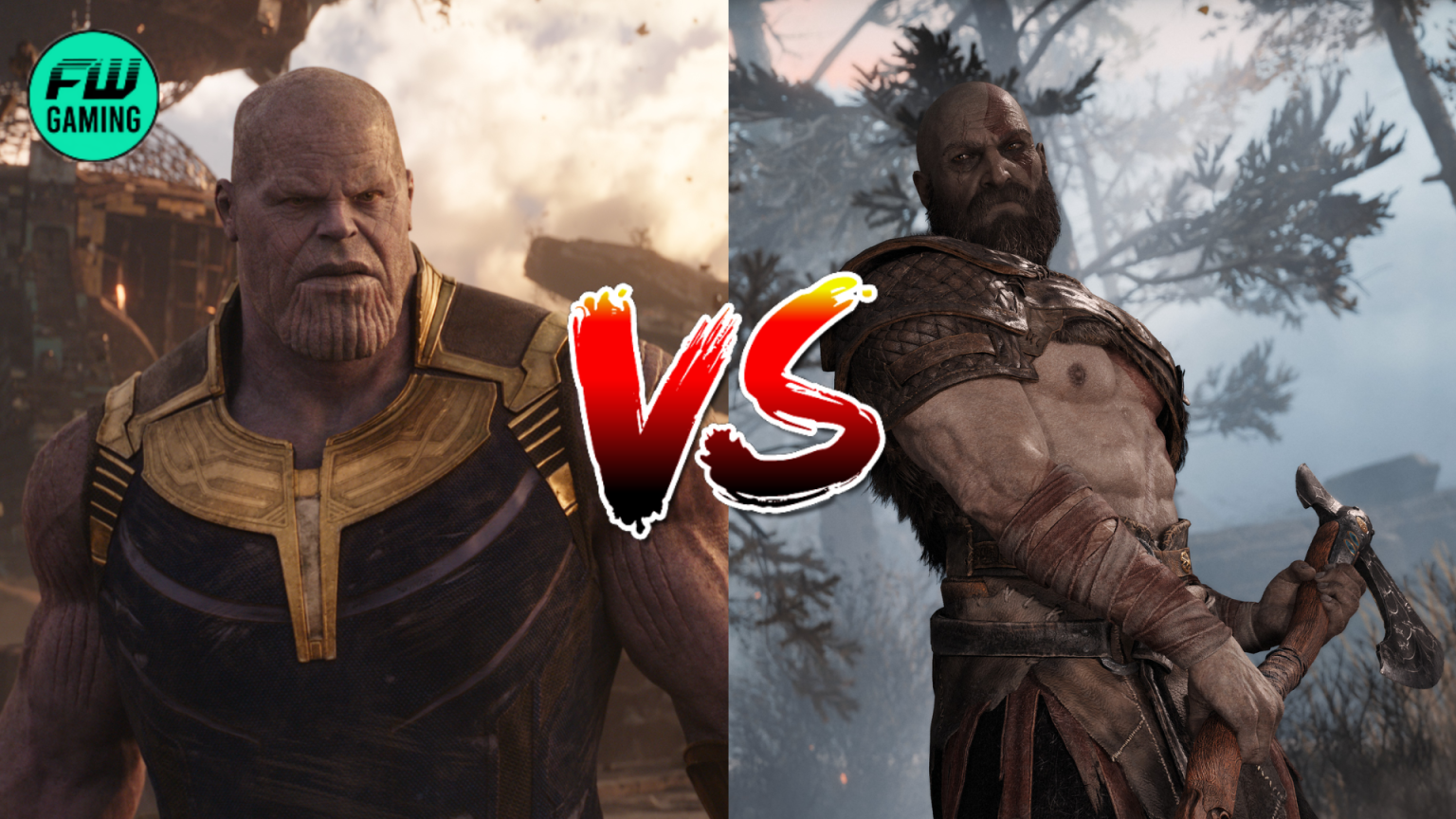 Wallpaper #fKVEOJMBVBiSkHCaLI1q16 Fans Discuss God of Wars Kratos vs Marvels Thanos Pop Cultures