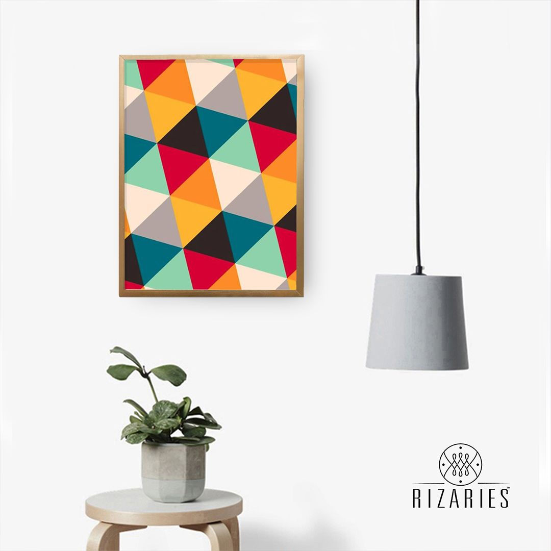 Wallpaper #6mcM8ZIBSpphPi3-jmn819 Colorful Small Triangle Canvas Painting Rizaries