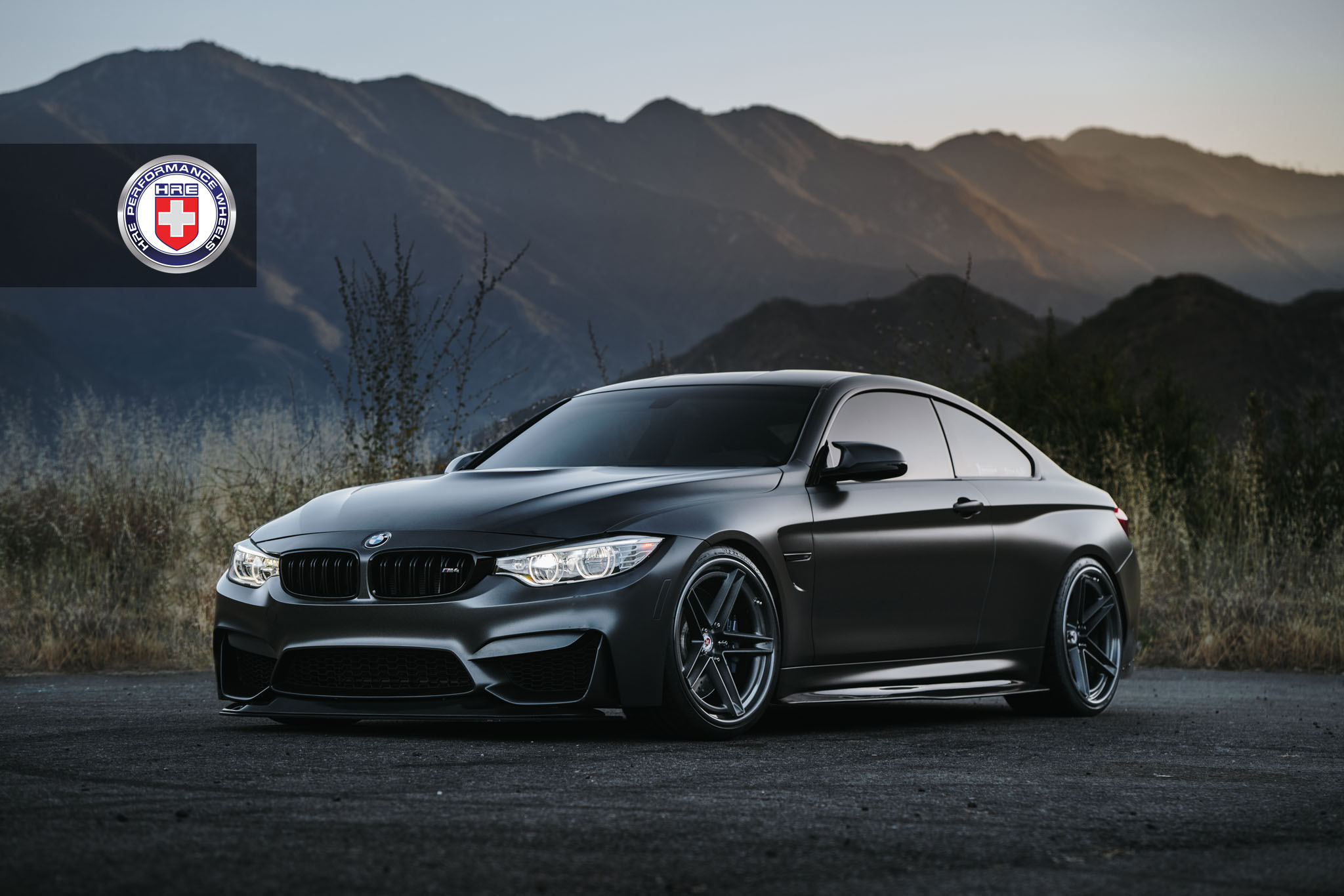 Wallpaper #xmfK55IBSpphPi3-yzmm33 Hellish Looking Matte Black BMW M4 with Hre Performance Wheels