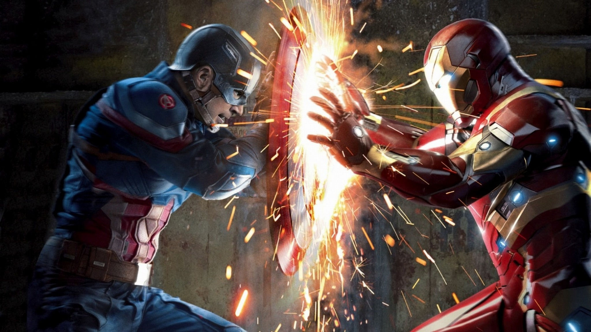 Wallpaper #9GcMCJMBSpphPi3-_8hW74 2048x1152 Captain America vs Iron Man Civil War 2048x1152 Resolution HD