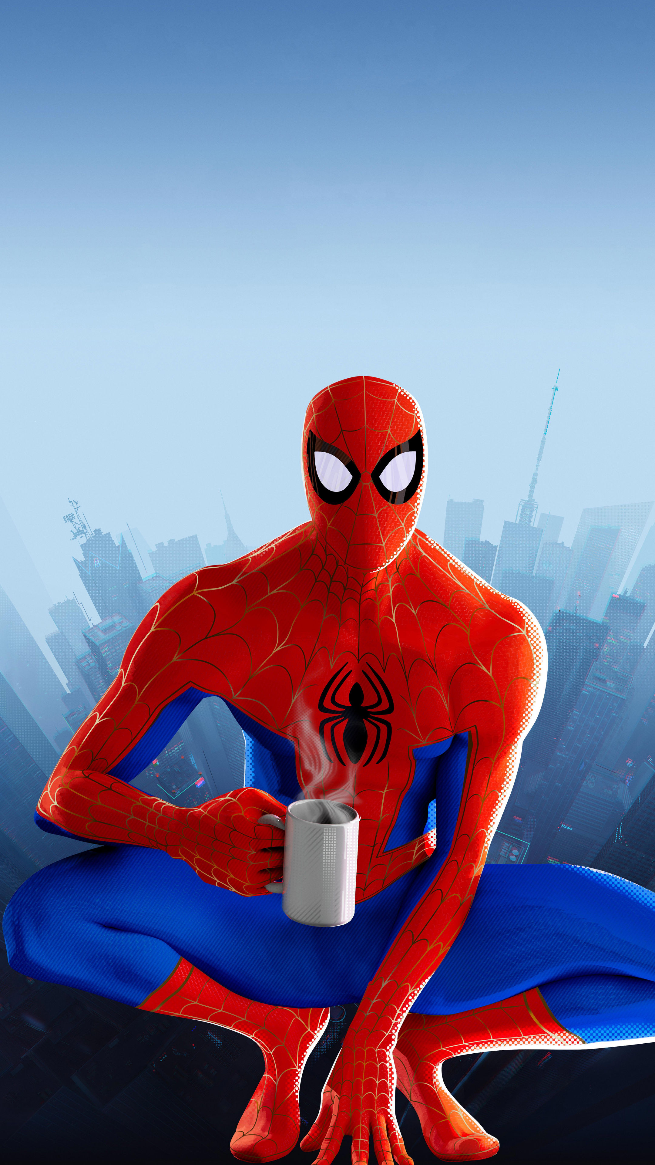 Wallpaper #YtWDNpMBY0Iw2JDGB5HK1 2160x3840 Peter Parker in Spiderman into the Spider Verse Movie Poster