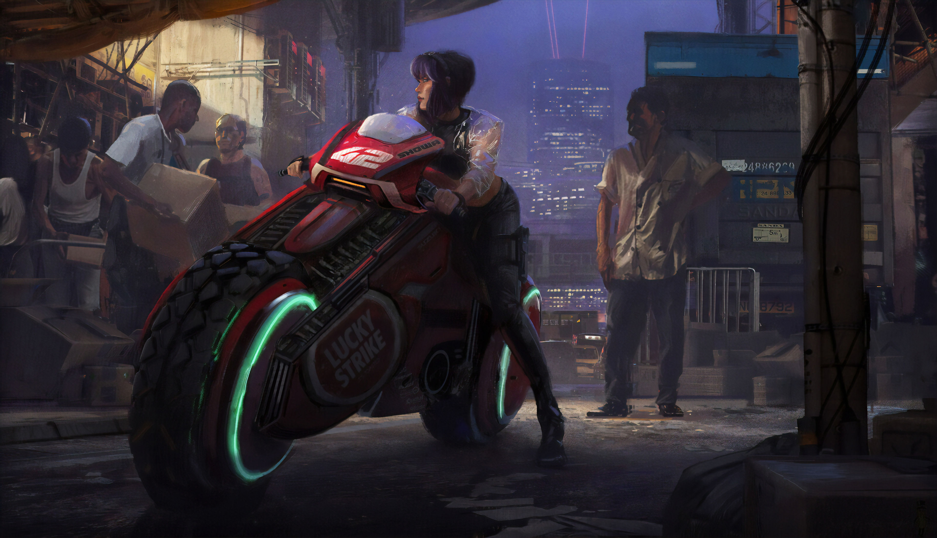 Wallpaper #FX2Z9I4Bnwiau_P68xBz41 Cyberpunk Girl on Bike 4K HD Artist 4K Wallpapers Images