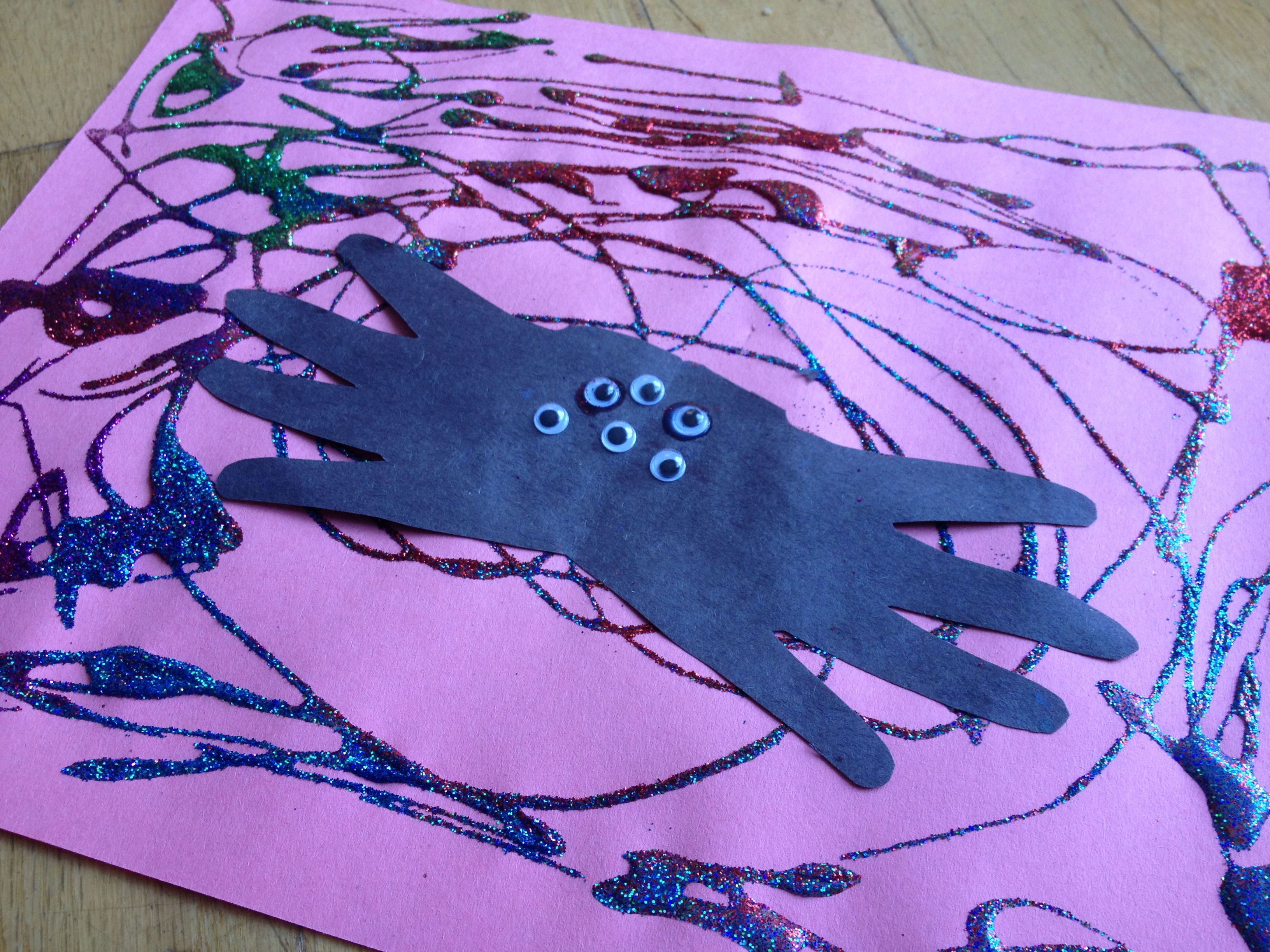 Wallpaper #mWf1-JIBSpphPi3-LItN296 Glitter Spider Web Art Fun Family Crafts
