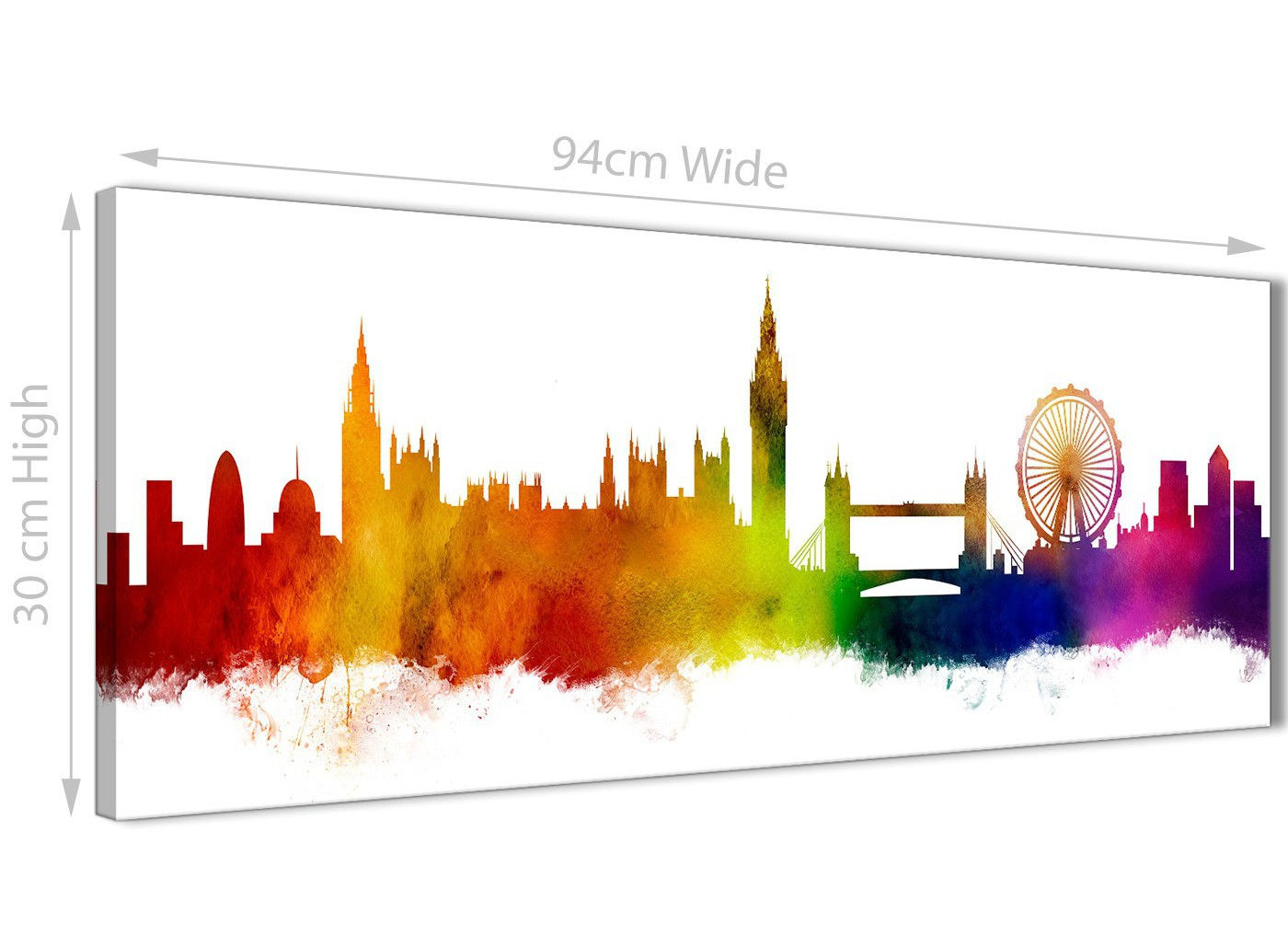 Wallpaper #2WigFZMBSpphPi3-egh-69 London City Skyline Panoramic Canvas Wall Art Print Multi Coloured