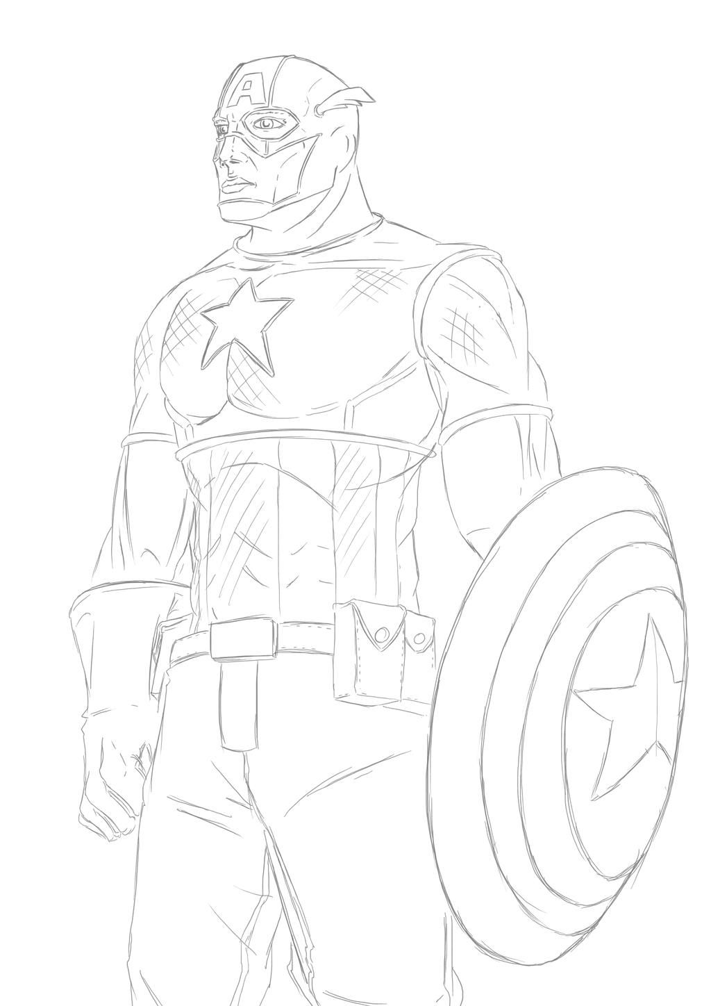 Wallpaper #QWcaCJMBSpphPi3-GMkr297 Captain America Outline Unfinished by Stuartclown on Deviantart