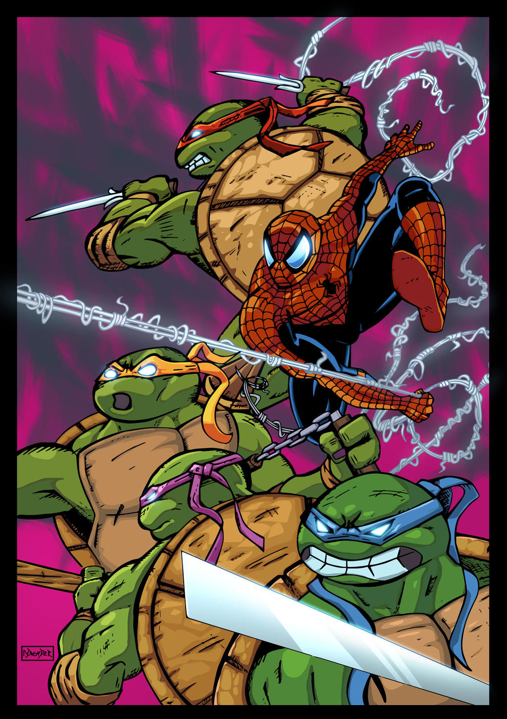 Wallpaper #q17-MpMBborbLbczq2DF77 Spider Man and the Tmnt Colours by Mrbubbles2250 on Deviantart