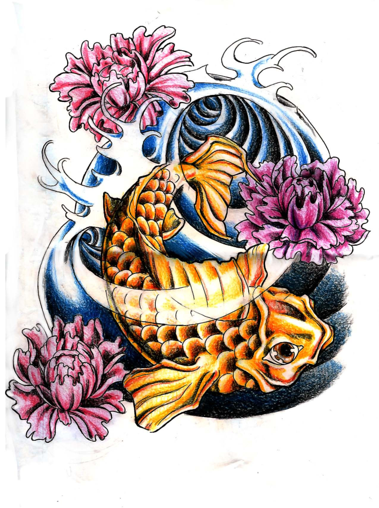 Wallpaper #5e6bc Black Yellow Koi Fish Fish Koi Tattoo Png and Vector with 5016 the