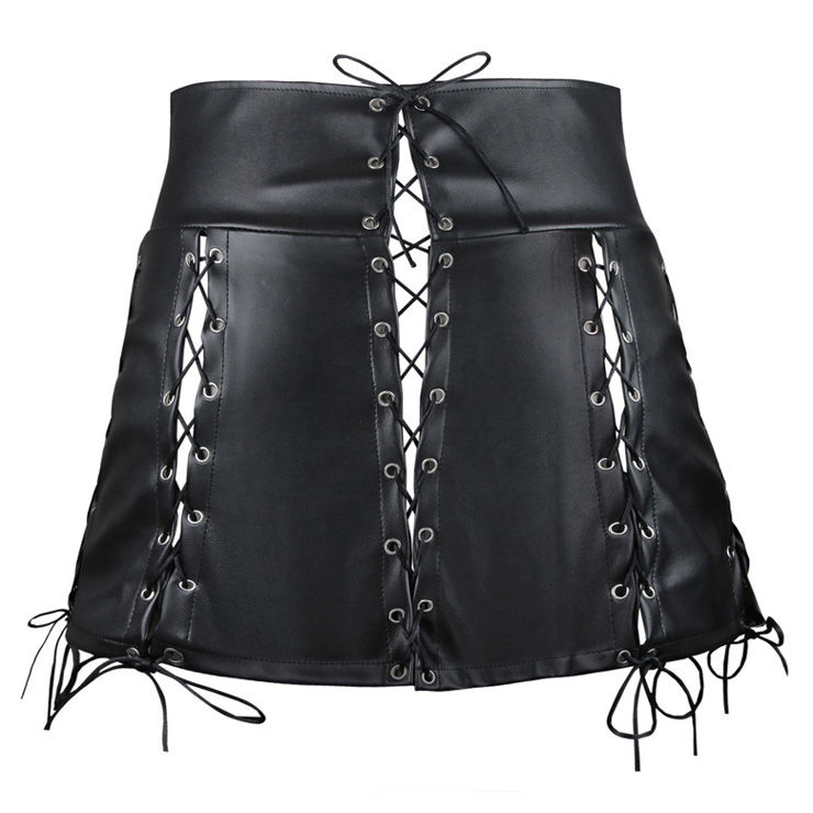 Wallpaper #_bmH3pIBJvJKYCmESQX0408 Punk Sexy Black Faux Leather Mini Skirt N11108