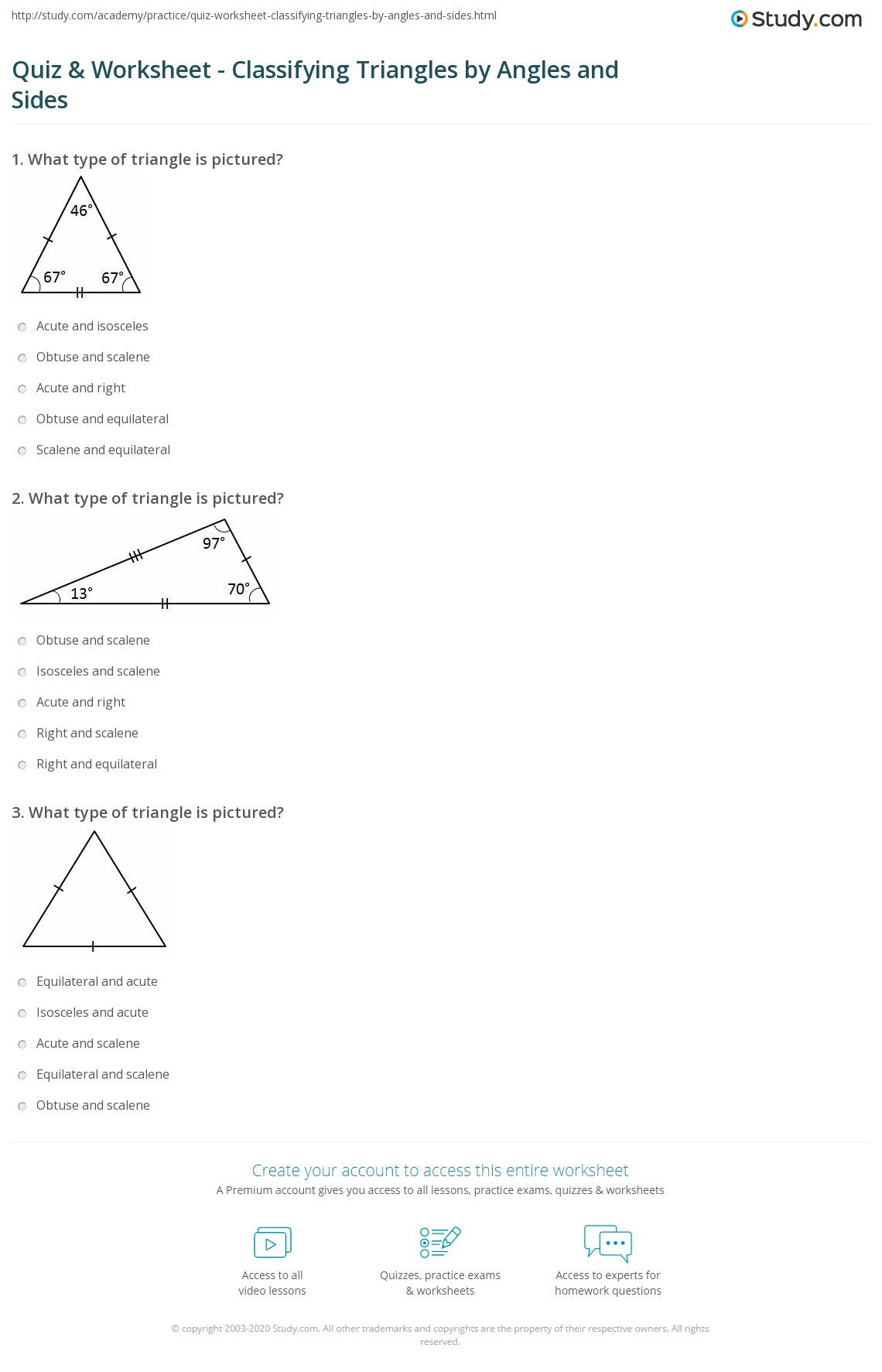 Wallpaper #_GcLCZMBSpphPi3-ZM3k64 Quiz Worksheet Classifying Triangles by Angles and Sides Studycom