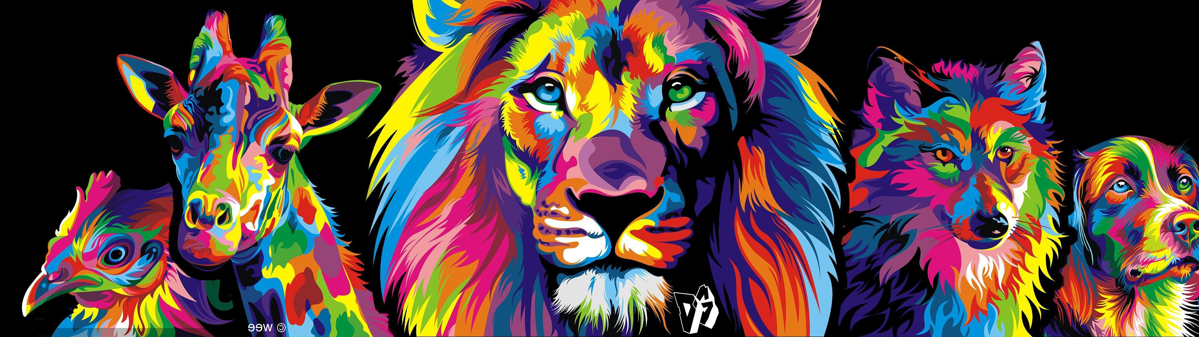 Wallpaper #QWhIF5MBSpphPi3-SQ6S23 Colorful Lion Wallpapers Wallpaper Cave