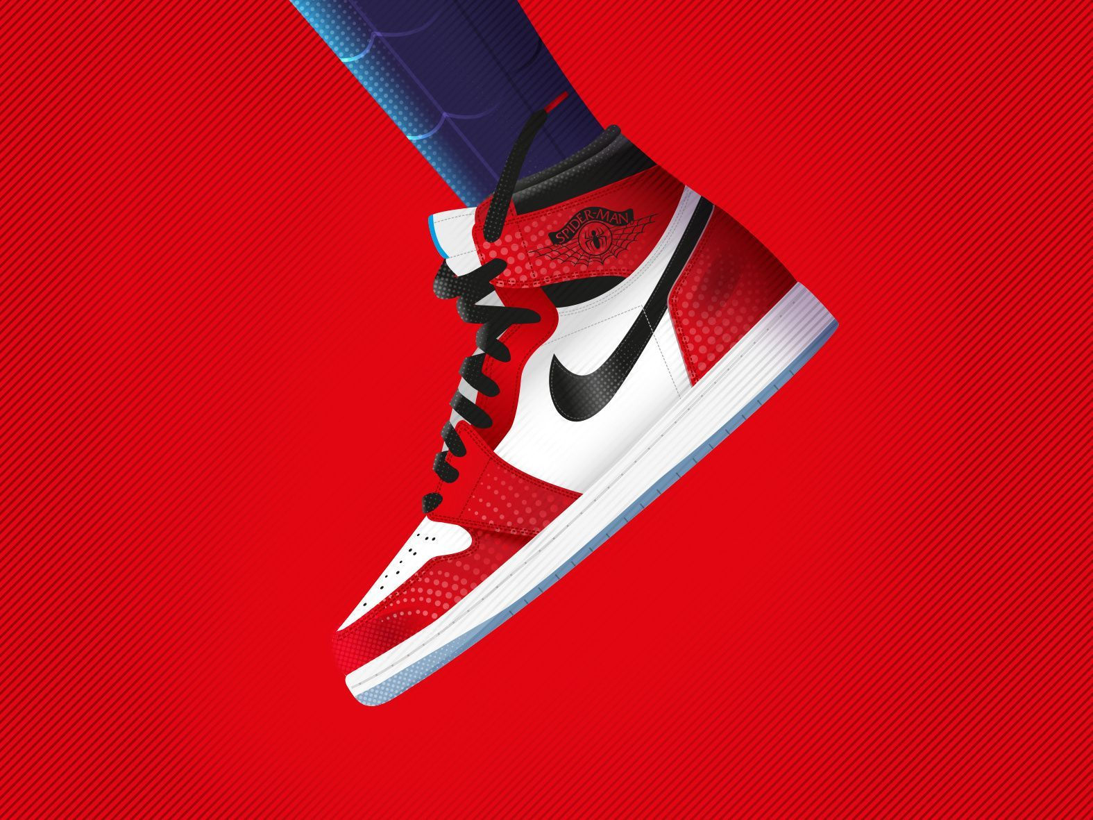 Wallpaper #74D73 Air Jordan 1 Retro High Og Spiderman Level Up