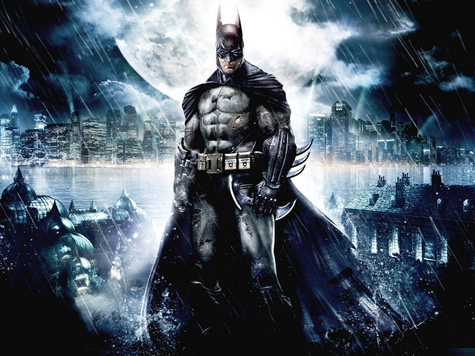 Wallpaper #OkVCjI4B7YBJg1BVj5wi11 The Dark Knight Stands Tall in the Rain-Soaked Gotham City