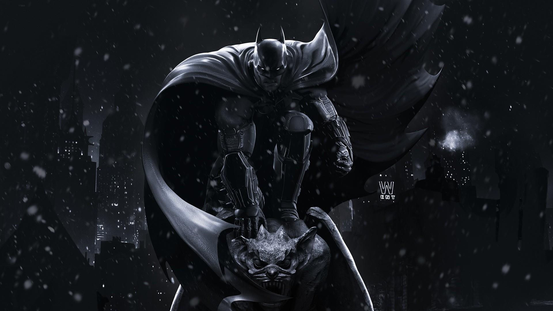 Wallpaper #OkVCjI4B7YBJg1BVj5wi13 Batman Stands Tall in the Snow-Covered Gotham City