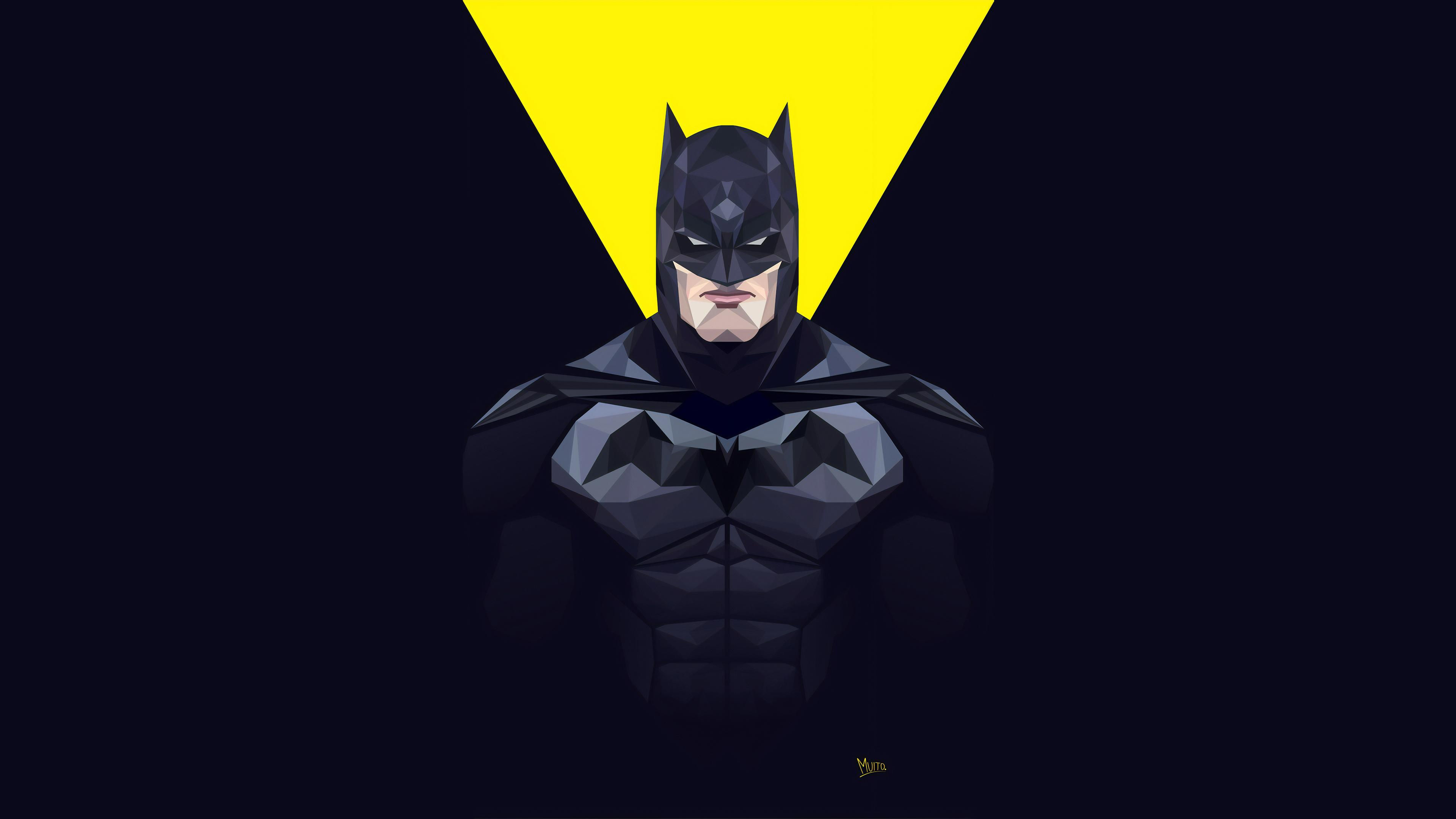 Wallpaper #wkXrlI4B7YBJg1BVIZ_-14 Batman Minimalist Geometric Yellow Glow