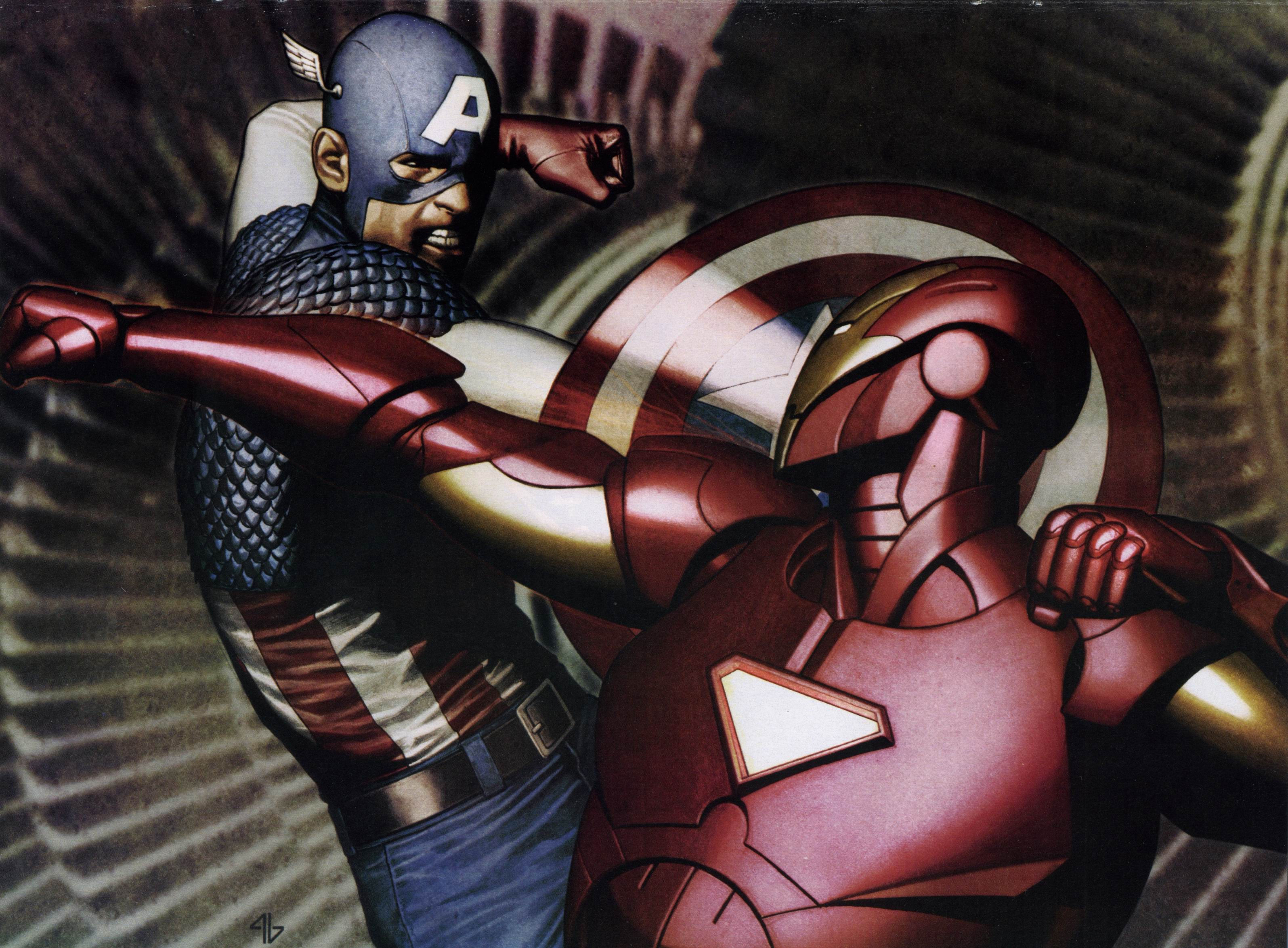 Wallpaper #b4659 Captain America vs Iron Man Comic 5K HD Superheroes 4K Wallpapers