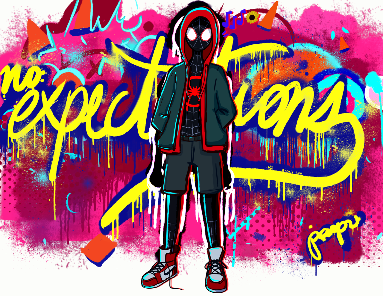 Wallpaper #SRlJBY8BtGB6xQ78IFGO13 Spider Man into the Spider Verse Expectations Graffiti Wallpaper Dastfo