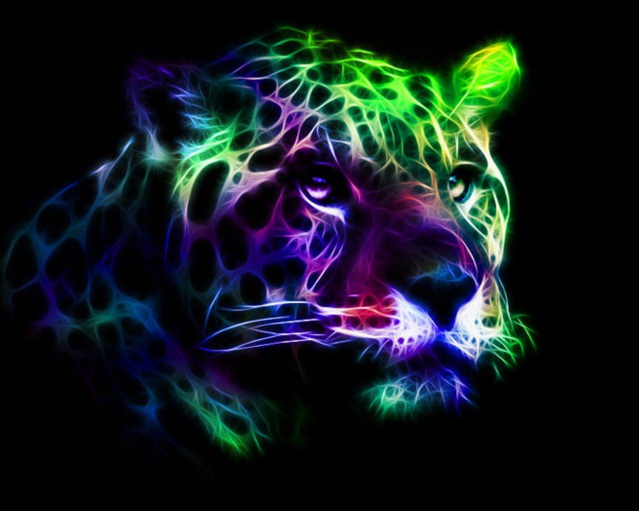 Wallpaper #QWhIF5MBSpphPi3-SQ6S156 Tiger Neon Tier Coole Hintergrundbilder Coole Bilder Mit Springende