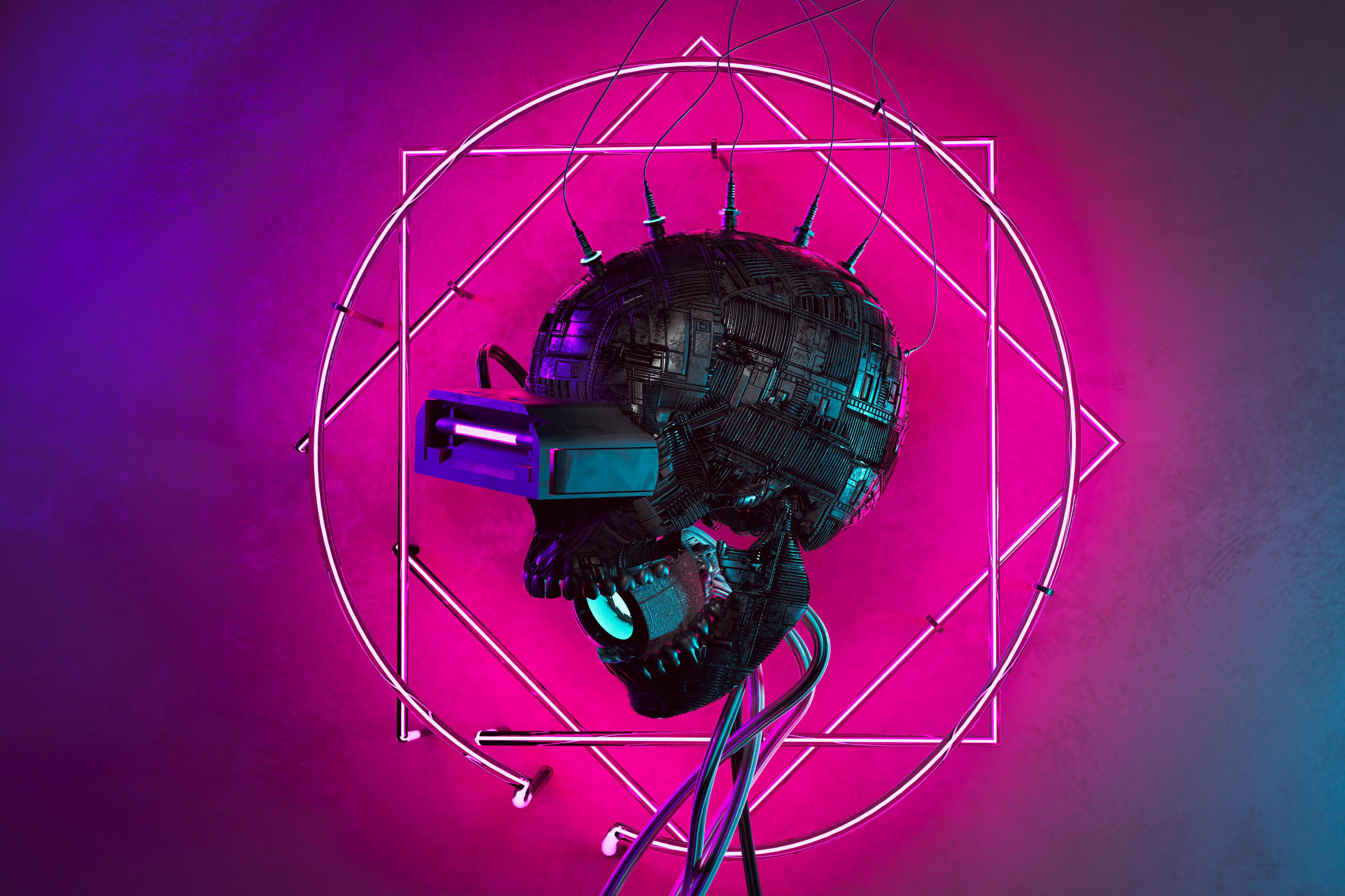 Wallpaper #4nPlf44BFI5NbQksLRcD4 Cyberpunk Skull Wallpapers Wallpaper Cave