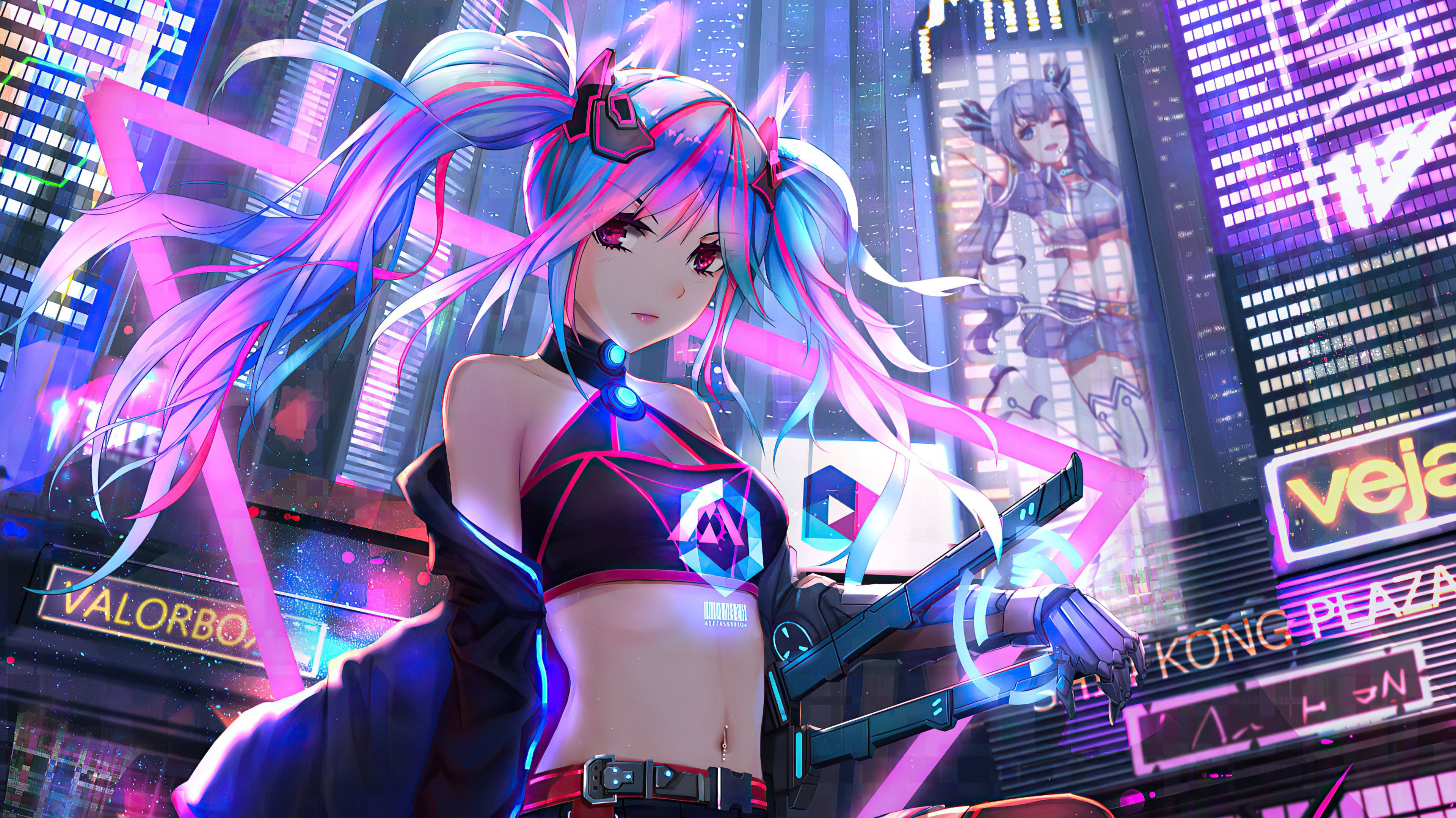 Wallpaper #F6UfMpMB0vj5YdARvNNx283 Anime City Neon 4K Wallpapers Wallpaper Cave