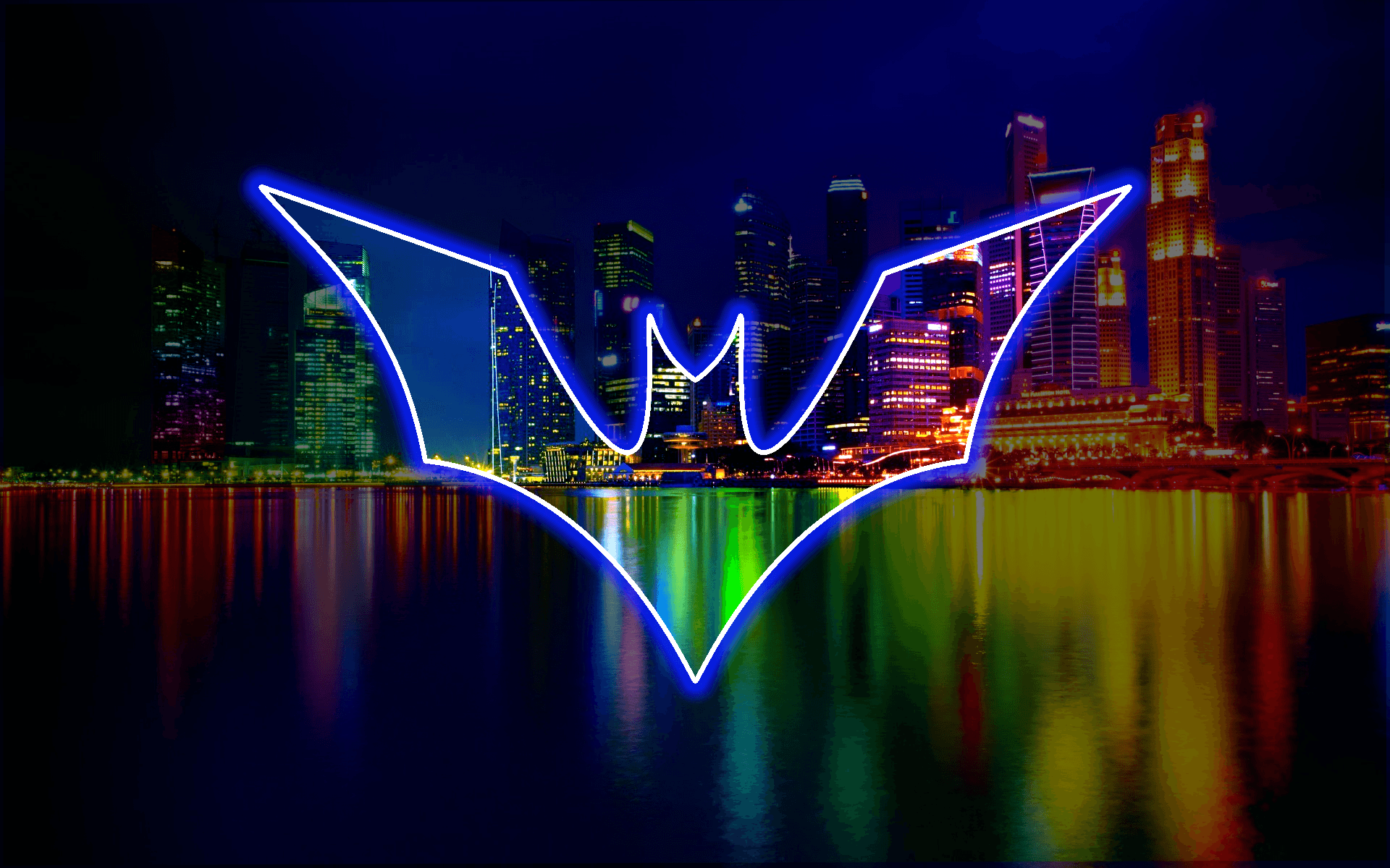 Wallpaper #A54C2 Batman Neon Glow 4K