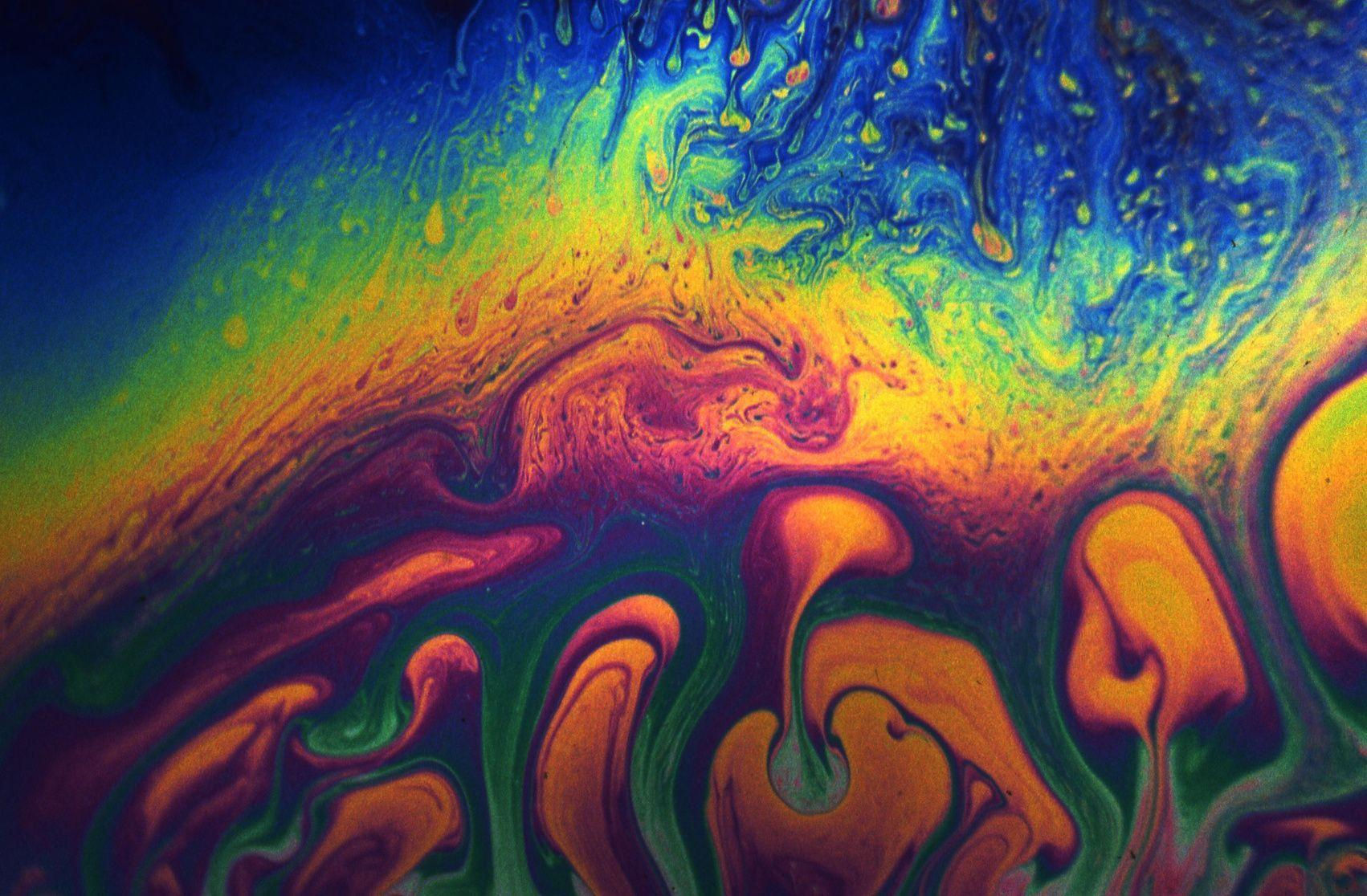 Wallpaper #9b753 Original Rainbow Oil Slick Acrylic Pour Painting on Etsy