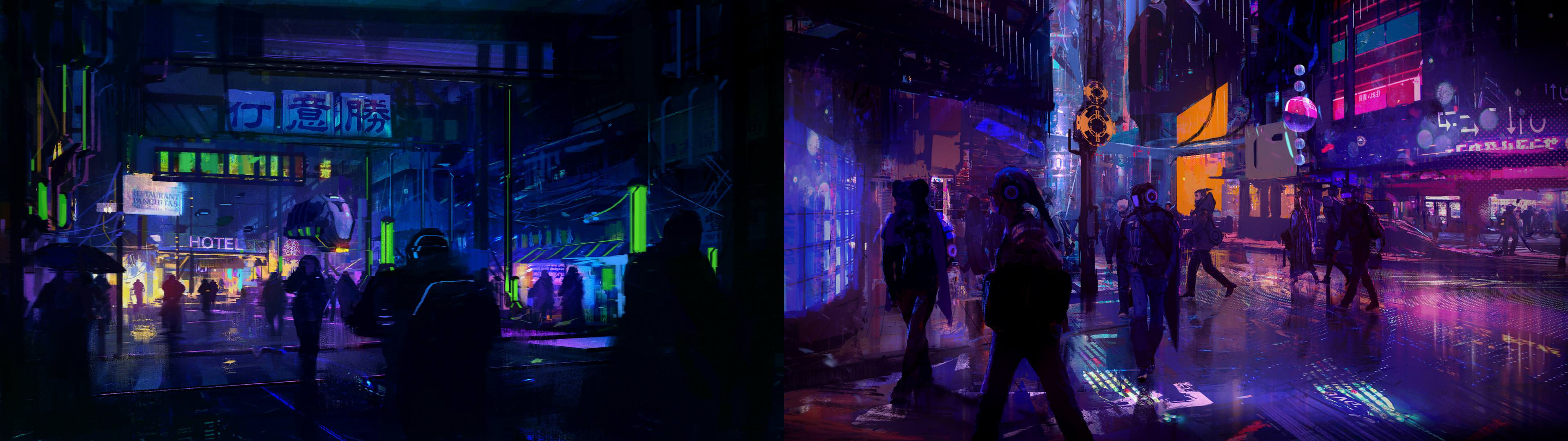 Wallpaper #_2eJ9JIBSpphPi3-0Hpa62 Cyberpunk Dual Screen Wallpapers Top Free Cyberpunk Dual Screen