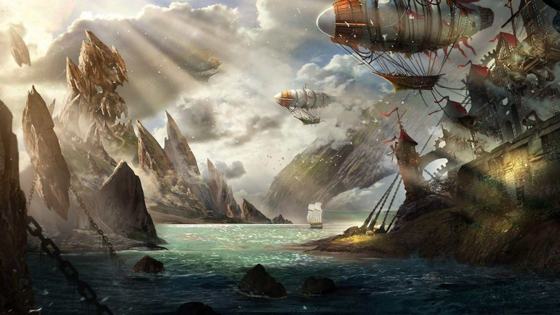 Wallpaper #5hkFF48BtGB6xQ78T25C3 Steampunk Landscape Wallpapers Top Free Steampunk Landscape