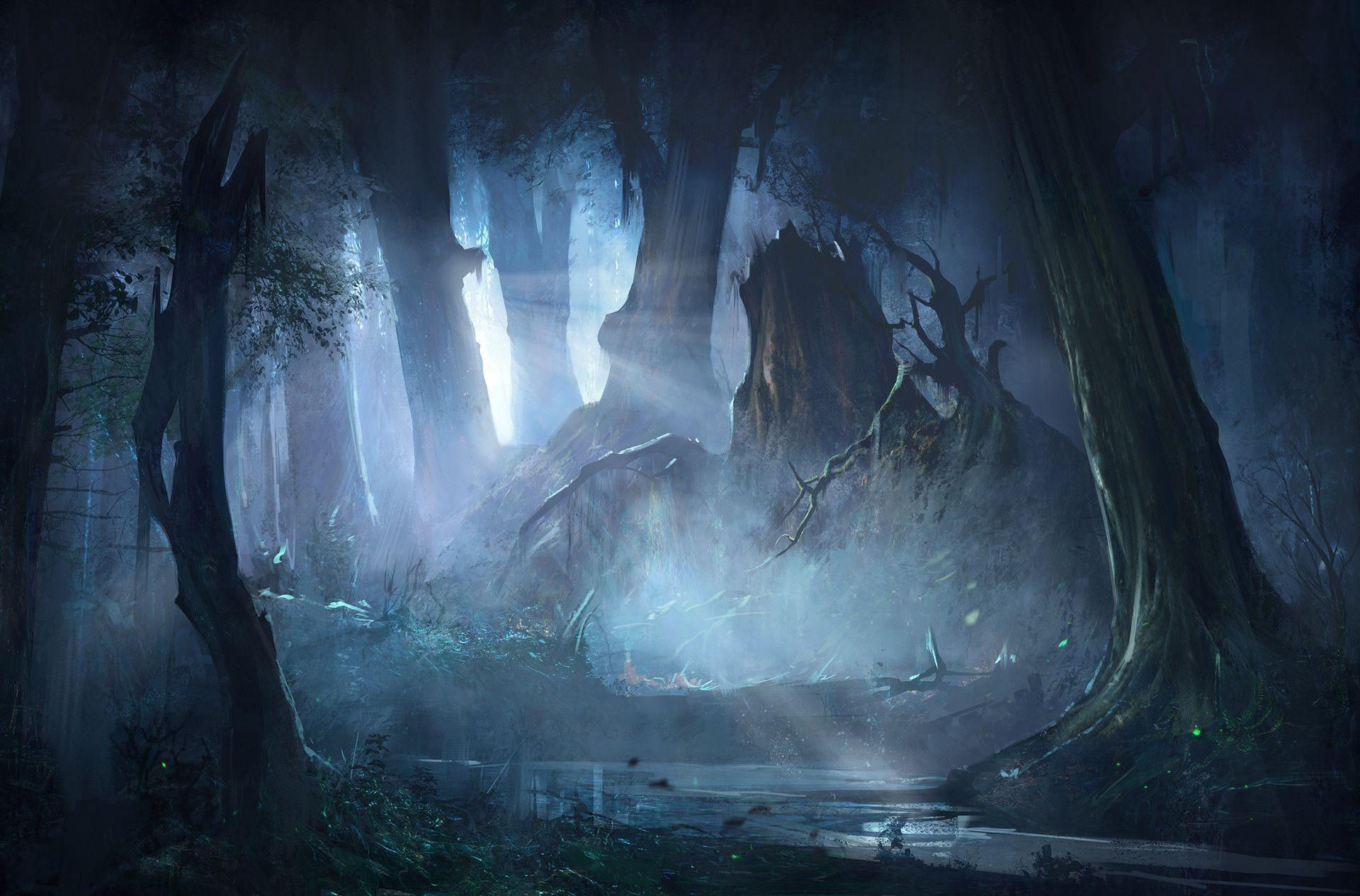 Wallpaper #r2fTEJMBSpphPi3-HPTq59 Mystical Forest Art
