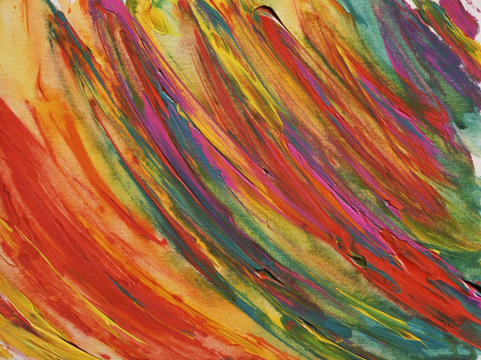 Wallpaper #f9aca Abstract Oil Painting with Thick Paint and Bright Colors by Theresa Paden