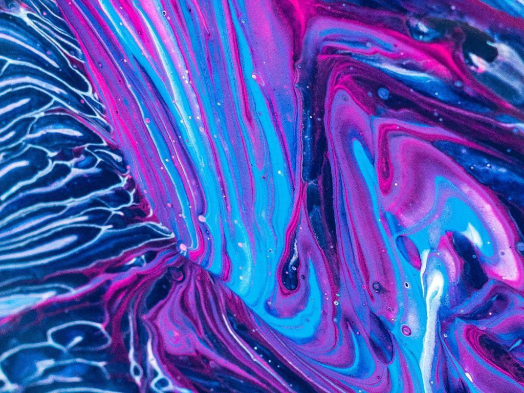 Wallpaper #676fa Dark Purple Turquoise Paint Stains Mixing Liquid 4K HD Turquoise