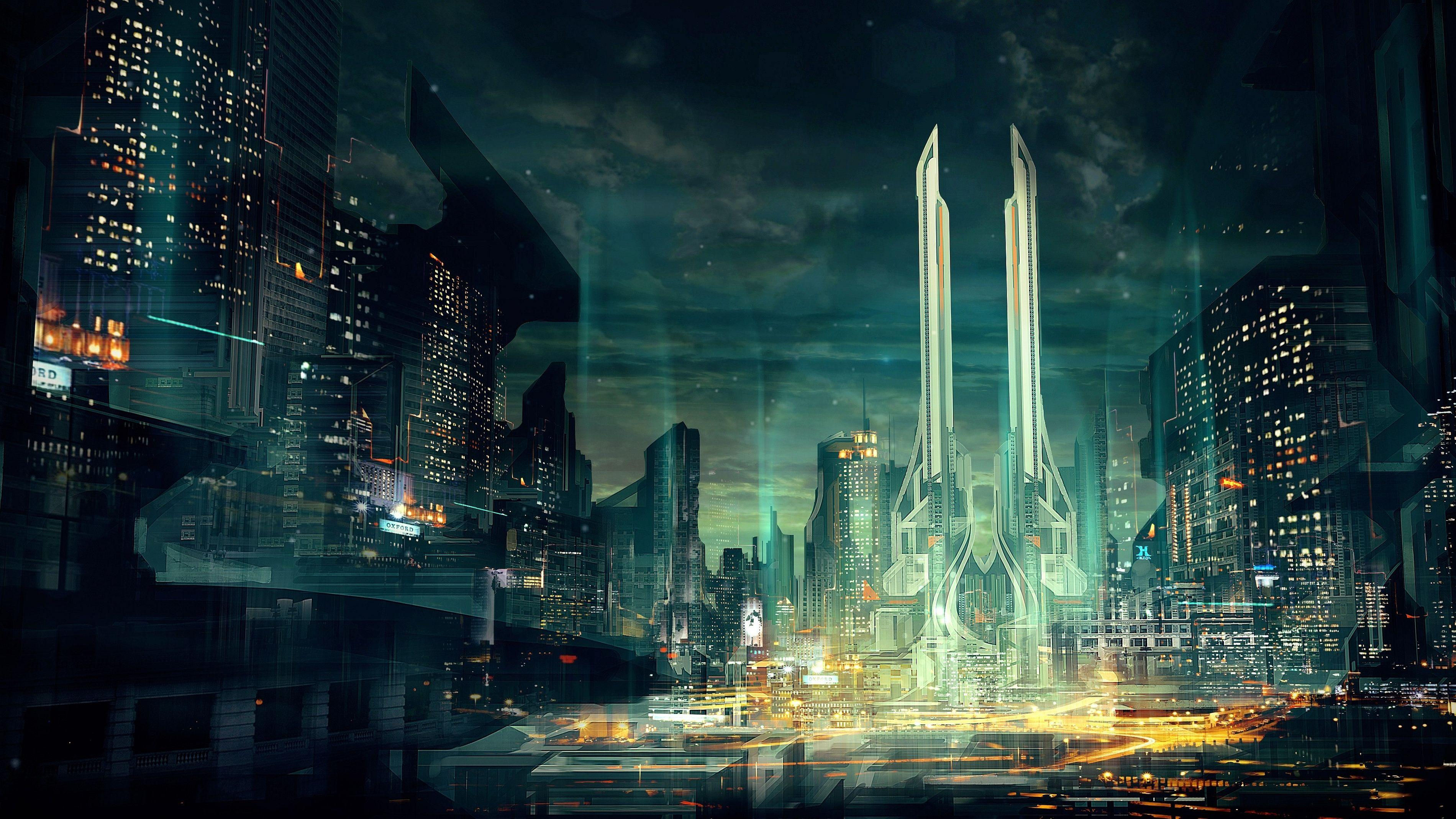 Wallpaper #oGhYJJMBSpphPi3-sDiJ143 Sci Fi City HD Wallpaper Background Image 1920x1200 Riset