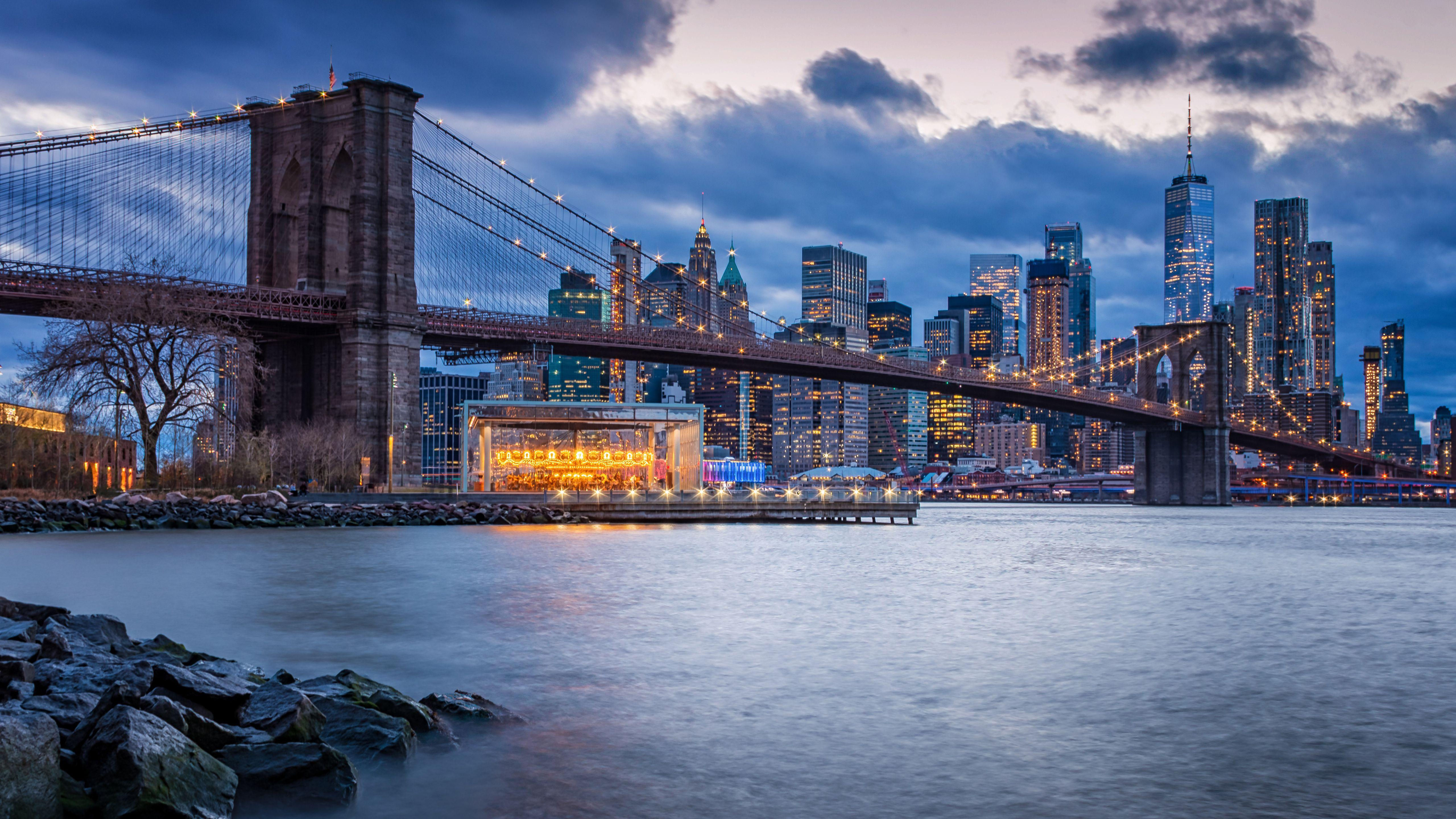 Wallpaper #66e34 Brooklyn Bridge in New York the Iconic Crossing Between Manhattan and