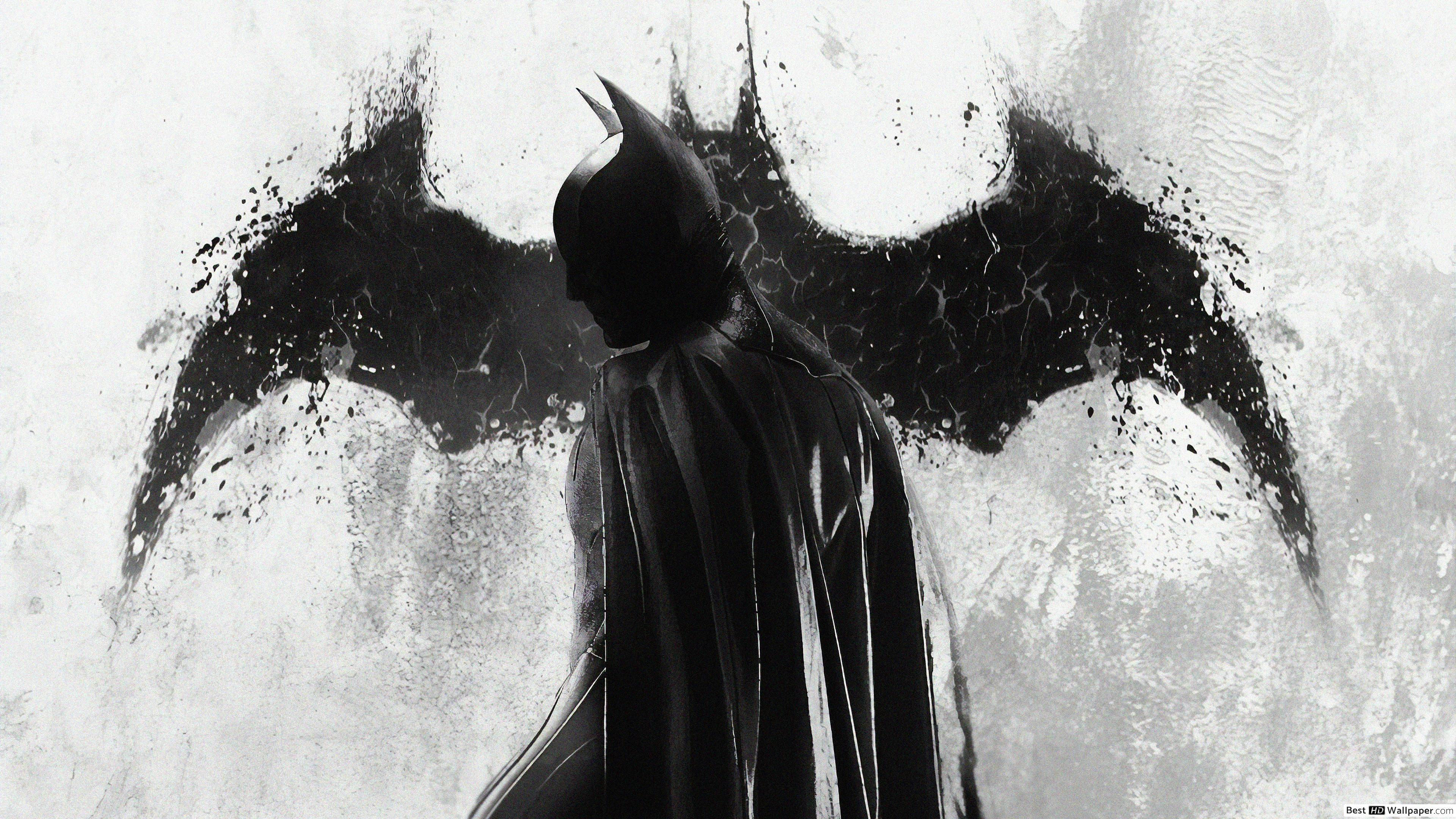 Wallpaper #HnOaiY4BFI5NbQkstiLe3 Batman Standing in Front of a Bat-Shaped Symbol