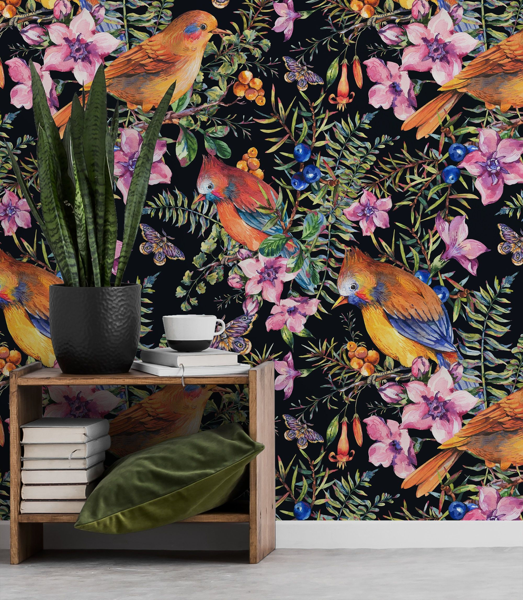 Wallpaper #c6067 Download Flower Tree Car House Retro Vintage Artistic Painting HD Wallpaper