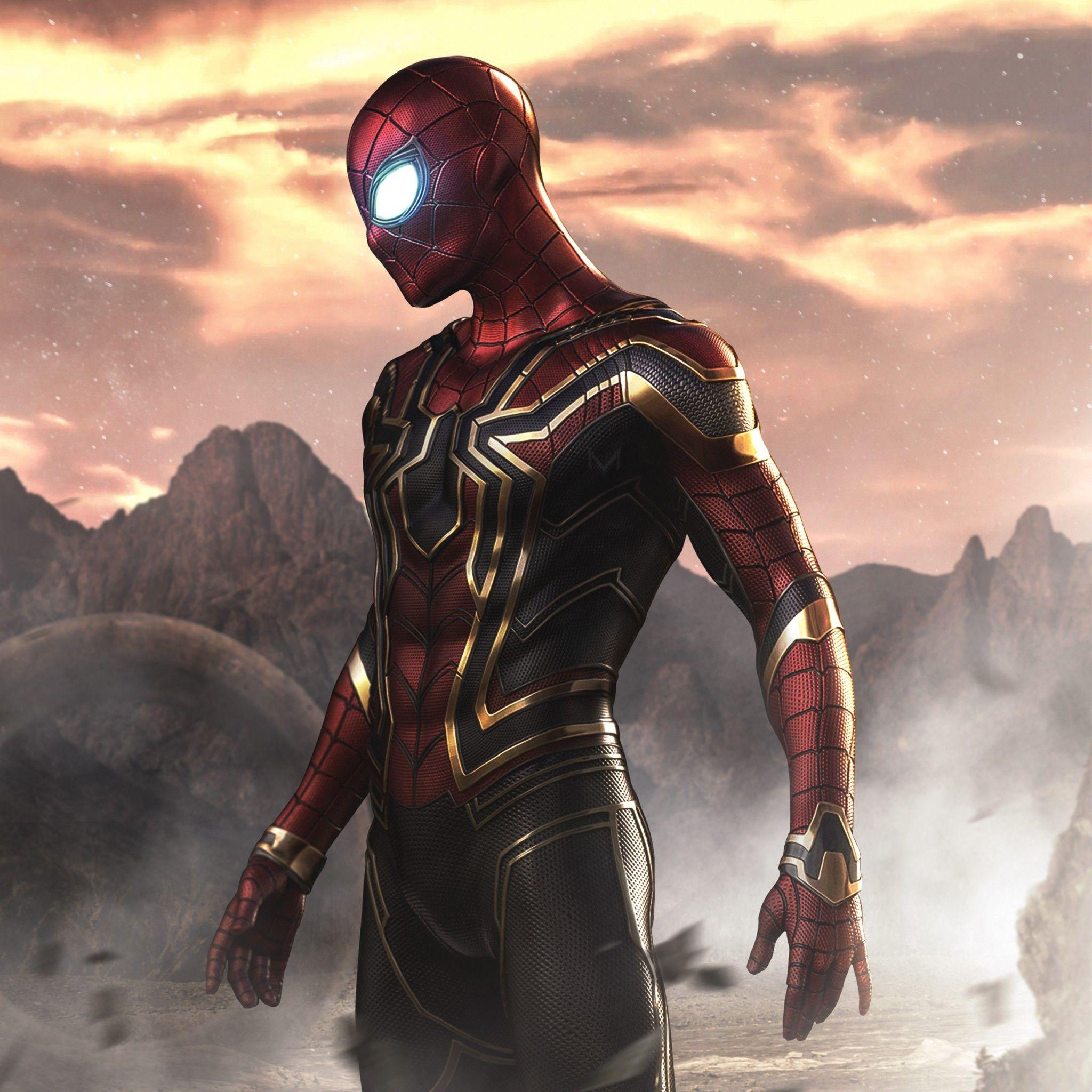Wallpaper #eEXmlo4B7YBJg1BVj6B81 Spider-Man Looking Out Over A异星 Landscape