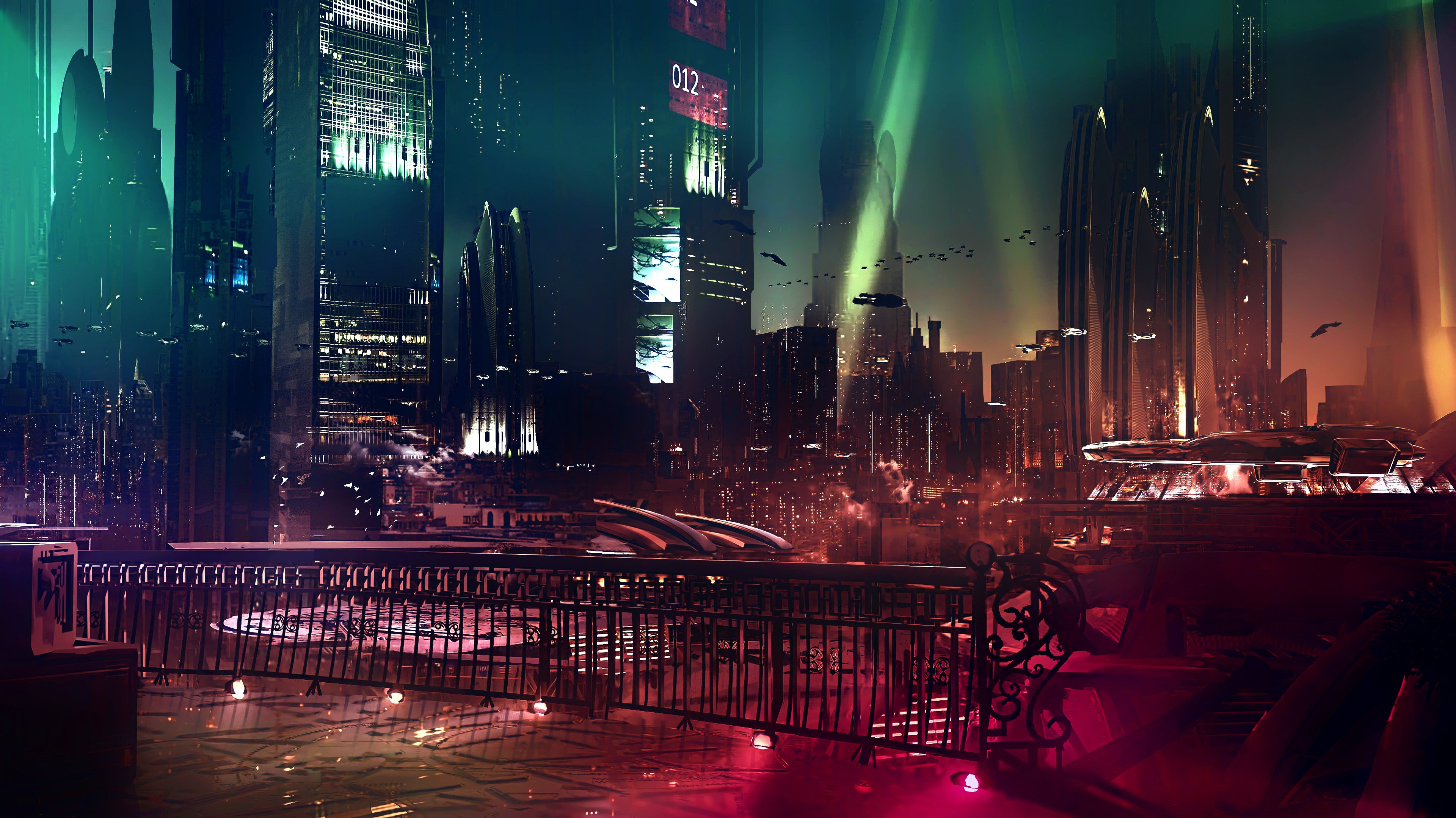 Wallpaper #OEXLk44B7YBJg1BVEZ9g47 Cityscape Landscape City Lights City Lights Cyber Science Fiction