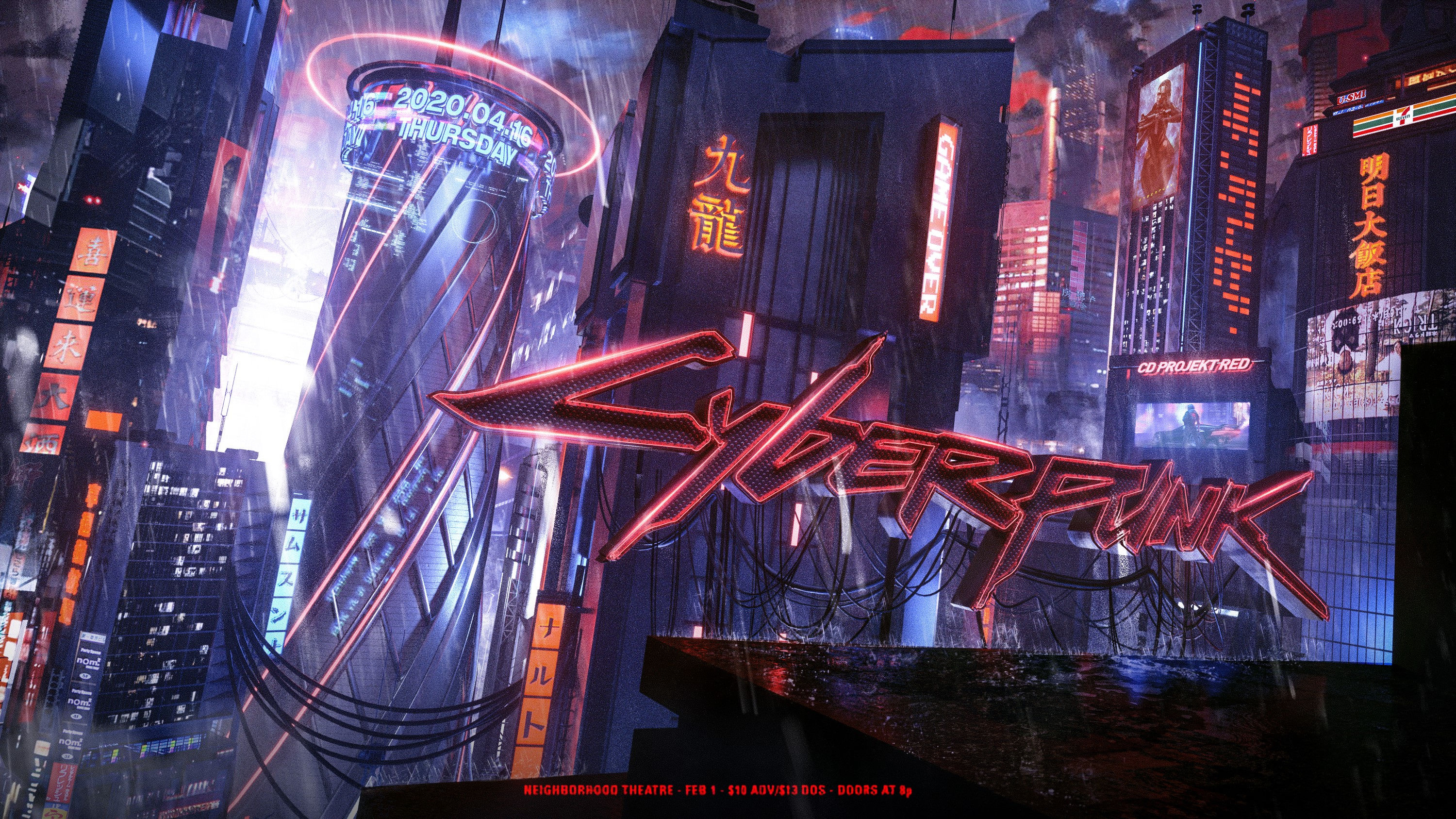 Wallpaper #anNIho4BFI5NbQksbB-v31 Cyberpunk Cyberpunk 2077 Neon Poster Cyber Cyber City Women Cd