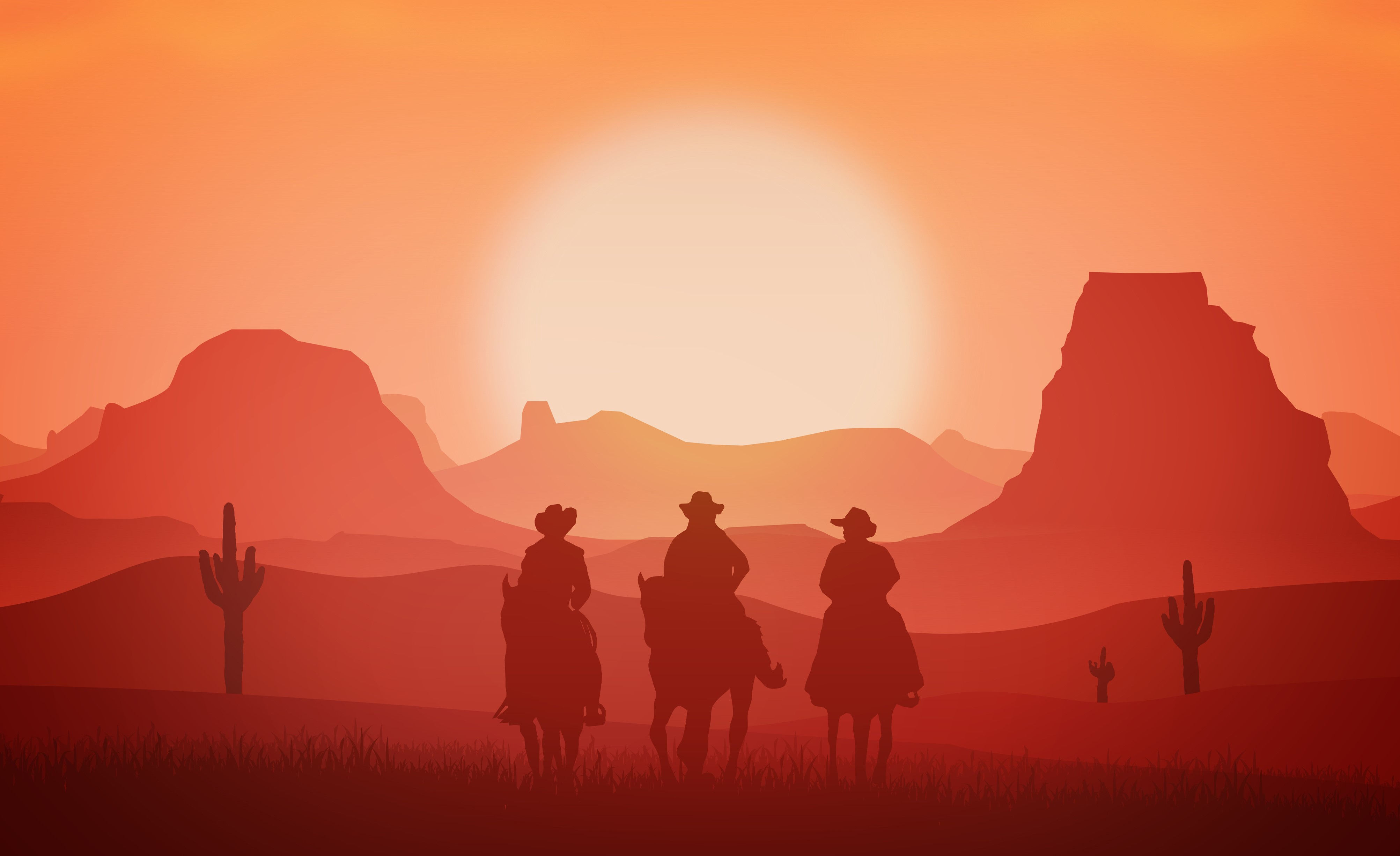 Wallpaper #DR2ZLJMBlOZrFDOkSMvb429 Digital Horse Men Western Cowboys Artwork Animals HD Wallpaper