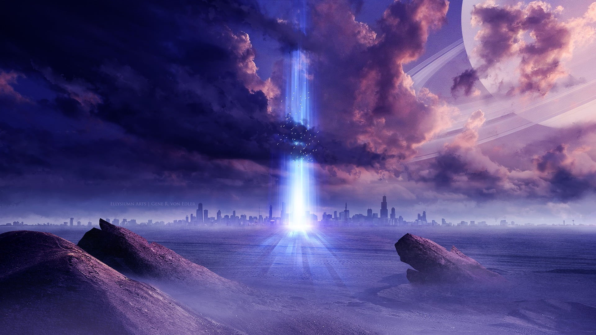Wallpaper #wxdkPpMBPLD5_VENvN-014 1080p Science Fiction Landscape Concept Art Digital Art Ellysiumn