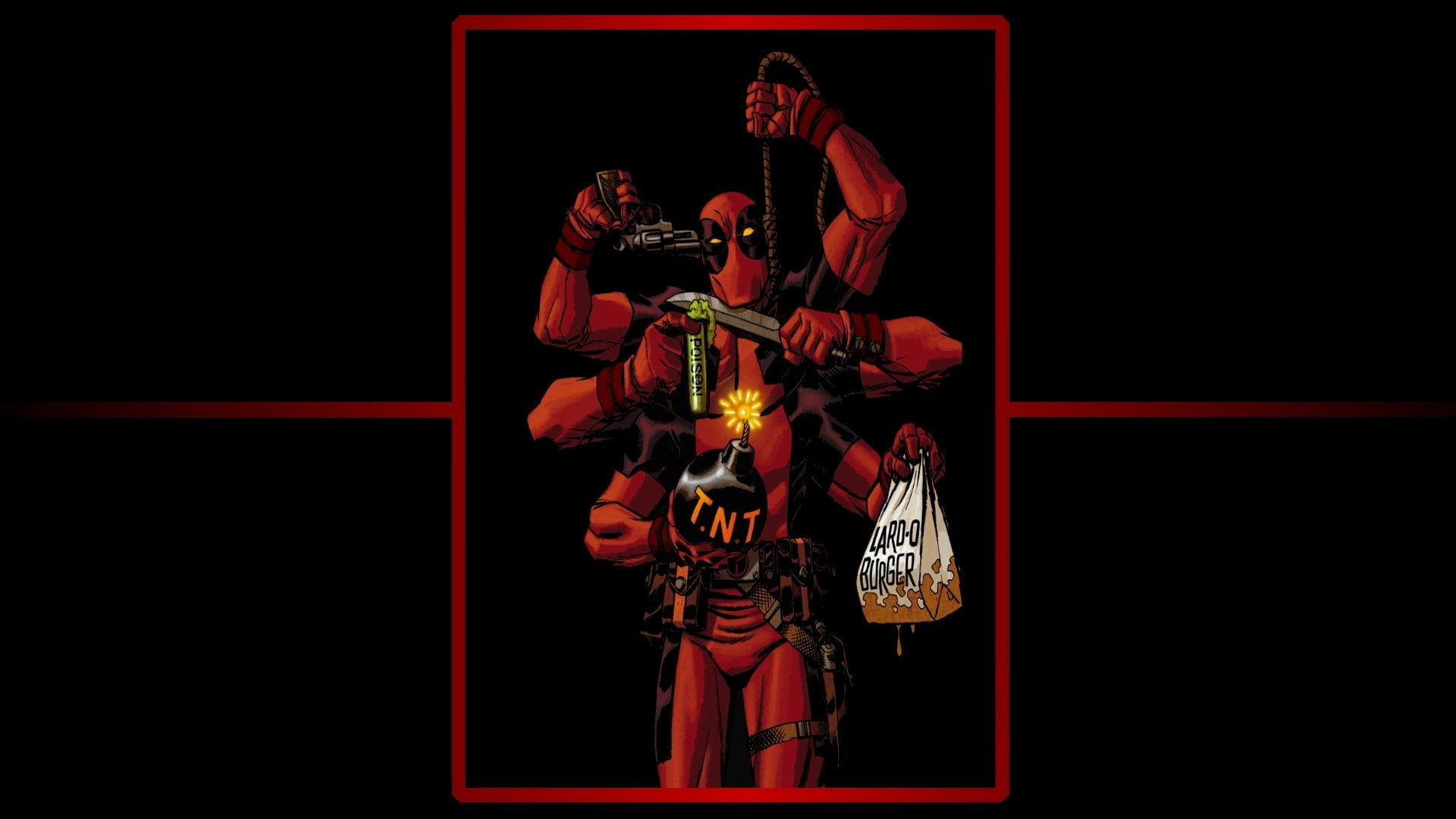 Wallpaper #HWfz8pIBSpphPi3-MnOE283 Black Background Two People Comics Adult Deadpool Night Standing