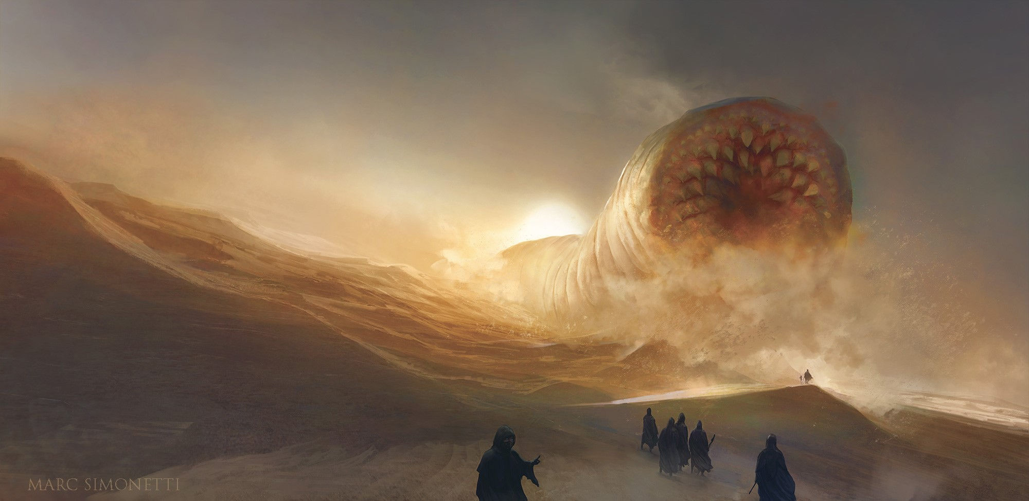 Wallpaper #3YJFQJMB0GiFKesMK8Bn62 Science Fiction Dune Series Marc Simonetti Digital Art Sandworm